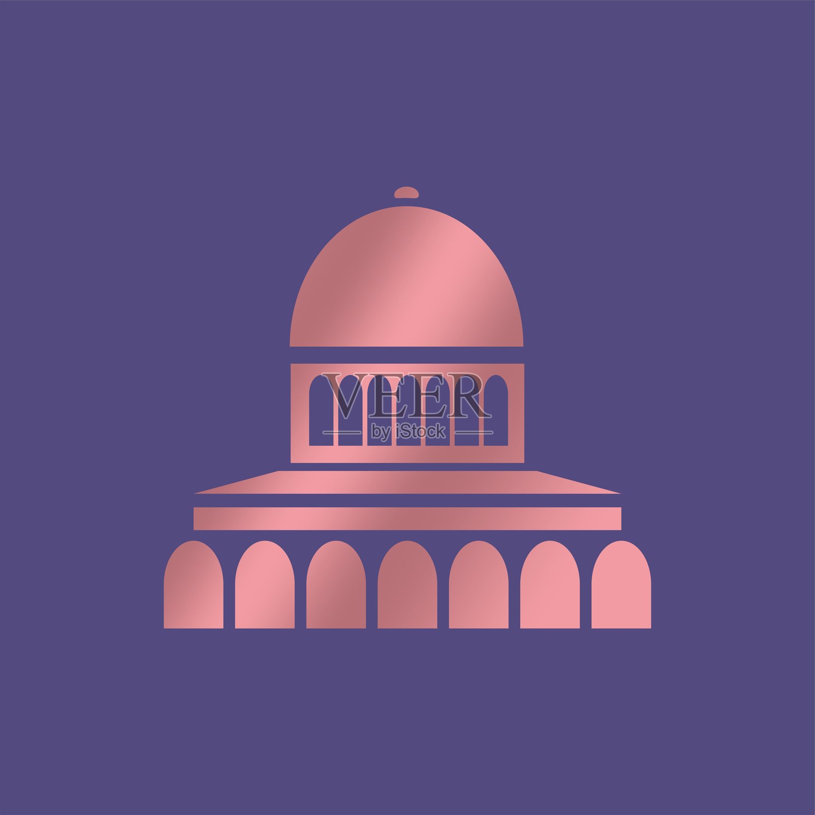 意大利圣彼得教堂旅游标志插画图片素材