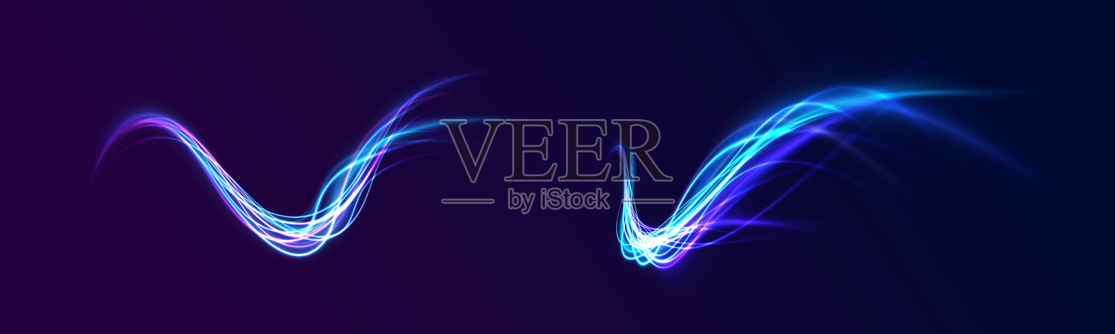 扭曲的霓虹线插画图片素材