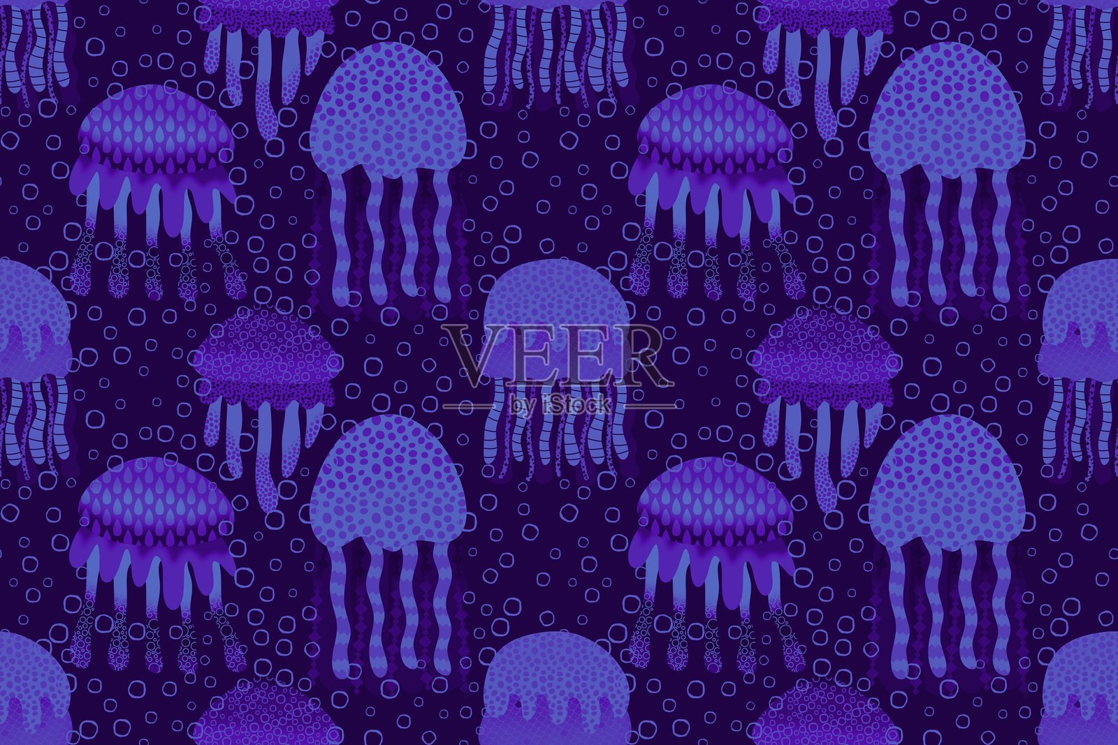 海洋动物无缝夏季鱼类图案，适用于包装纸和儿童用品插画图片素材