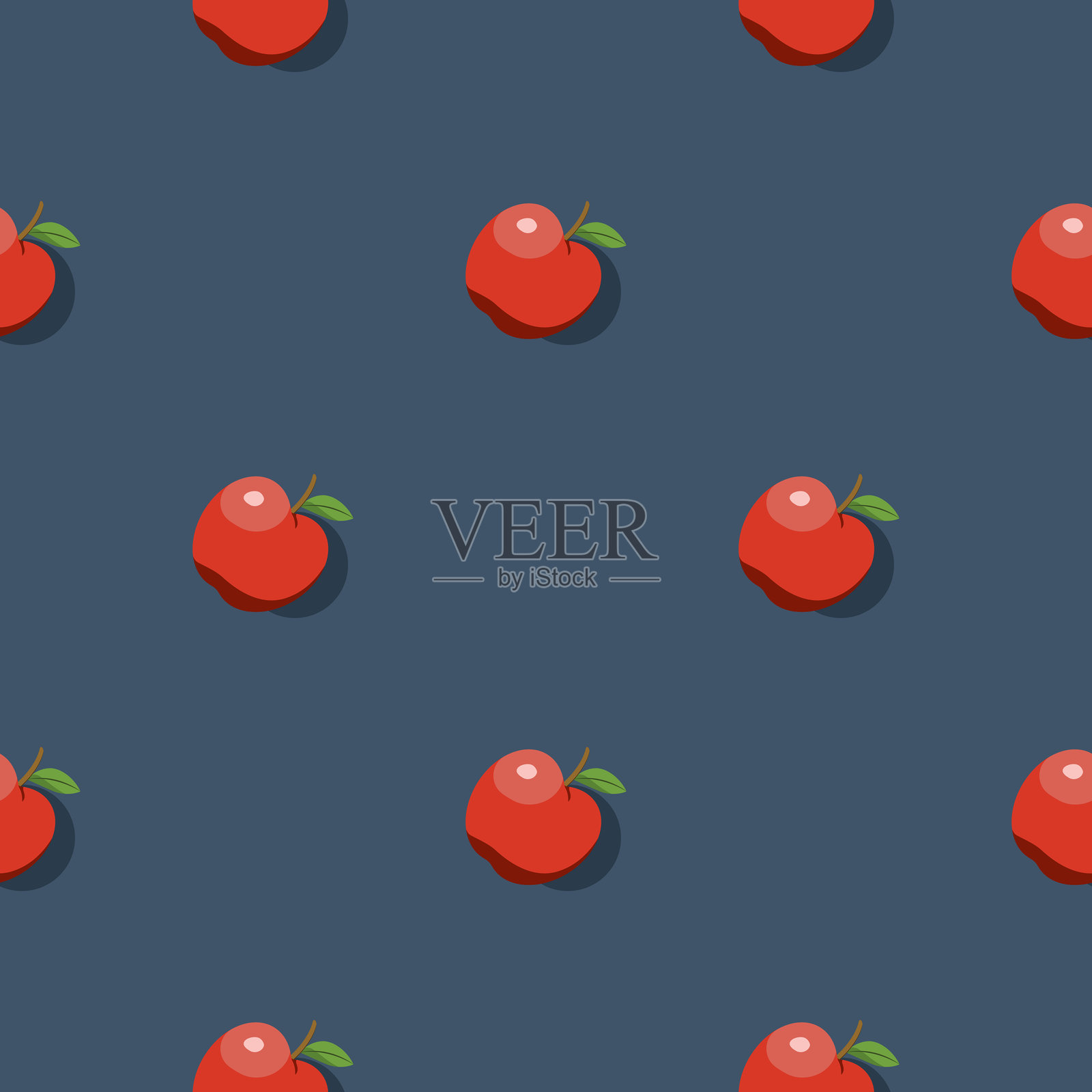 苹果无缝图案。素食有机生态水果背景。矢量插图插画图片素材