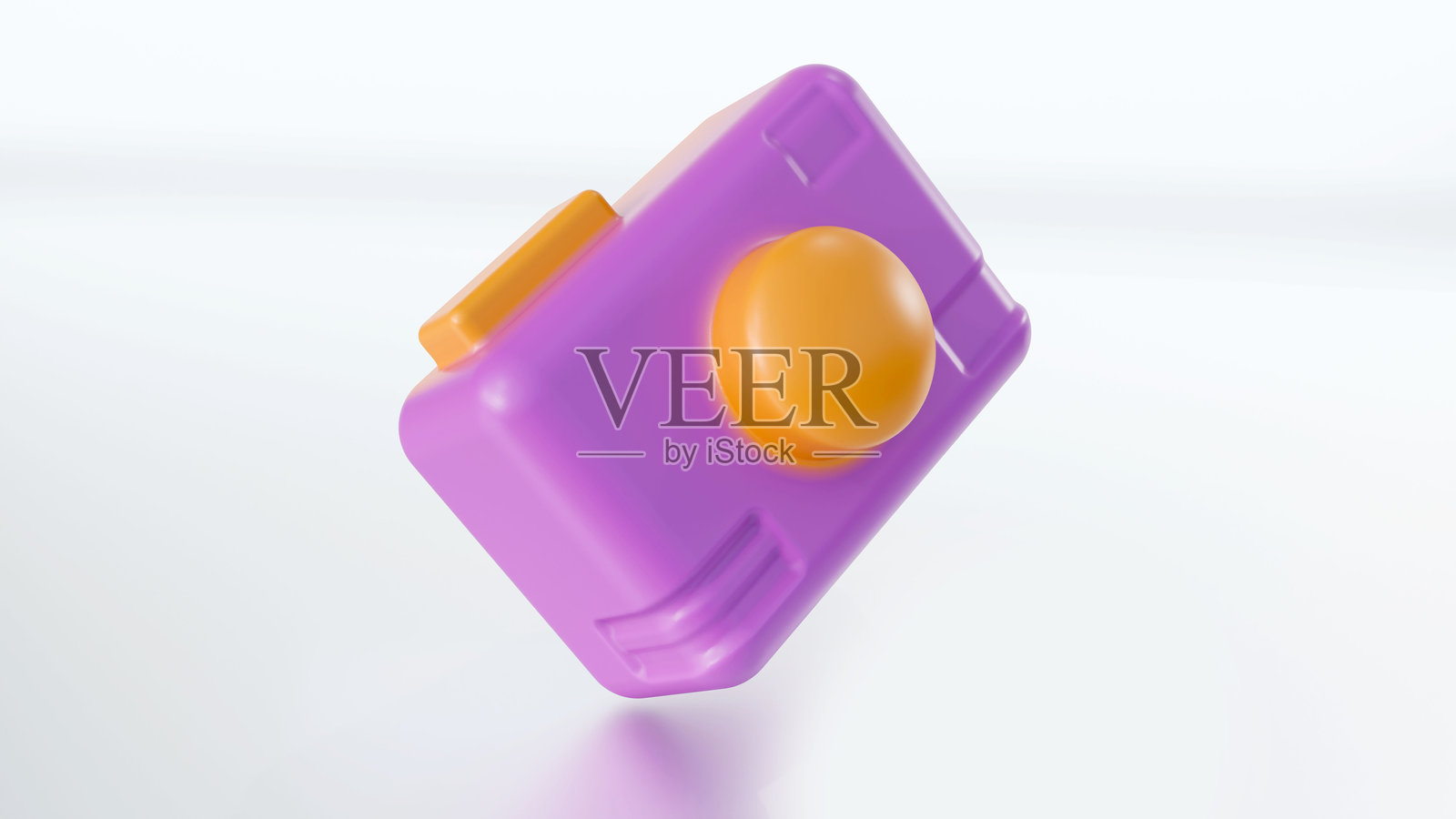 视频或照片相机卡通风格标志。3D渲染概念，用于社交媒体或商业网站的图标。快照照片符号或摄影设备媒体。3D渲染。照片摄影图片