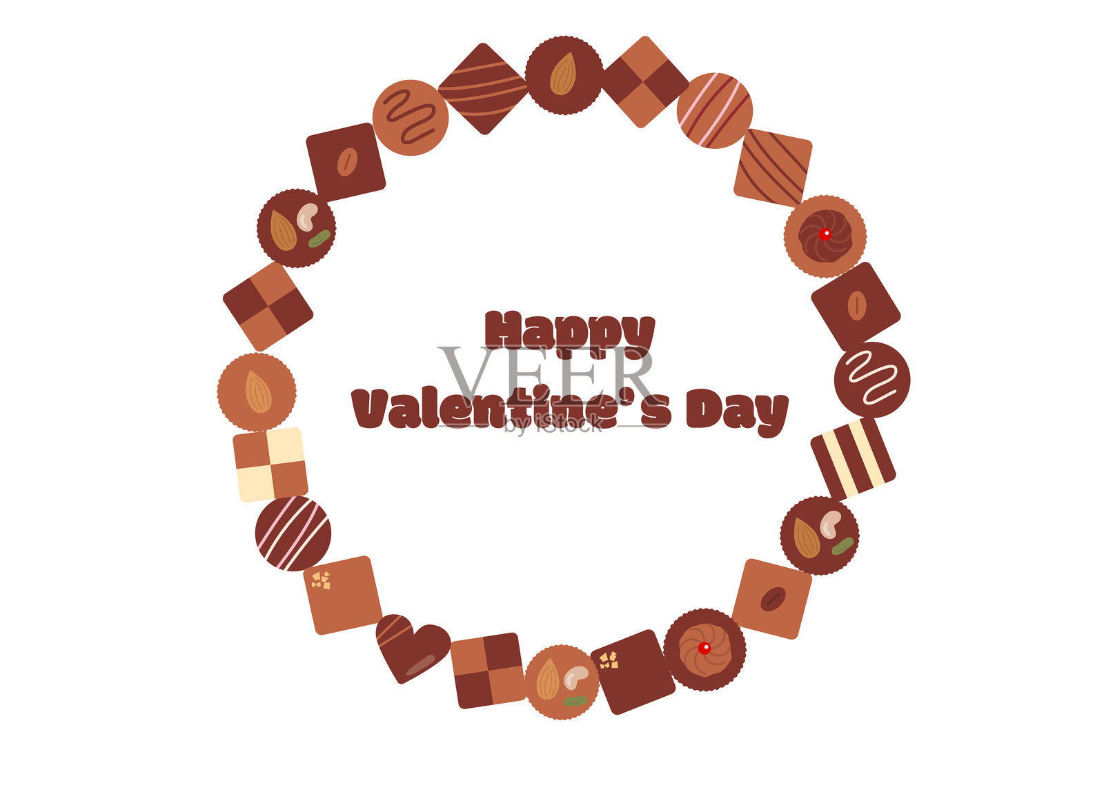 巧克力圆形框架插画图片素材