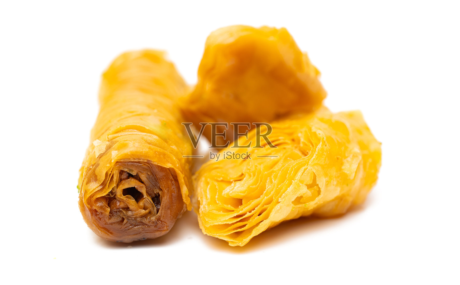 甜蜜的蜂蜜巴克拉瓦照片摄影图片