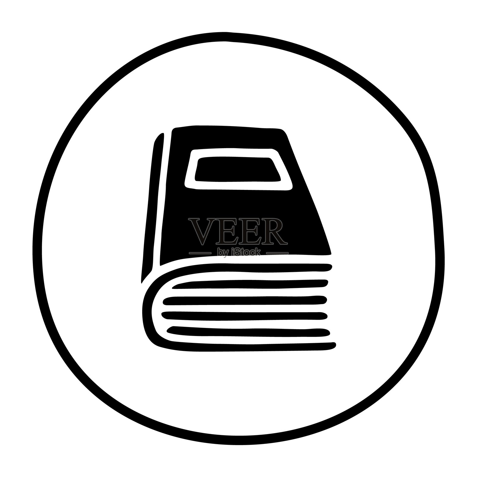 涂鸦书或笔记本图标，带书签，手绘风格的笔迹插画图片素材