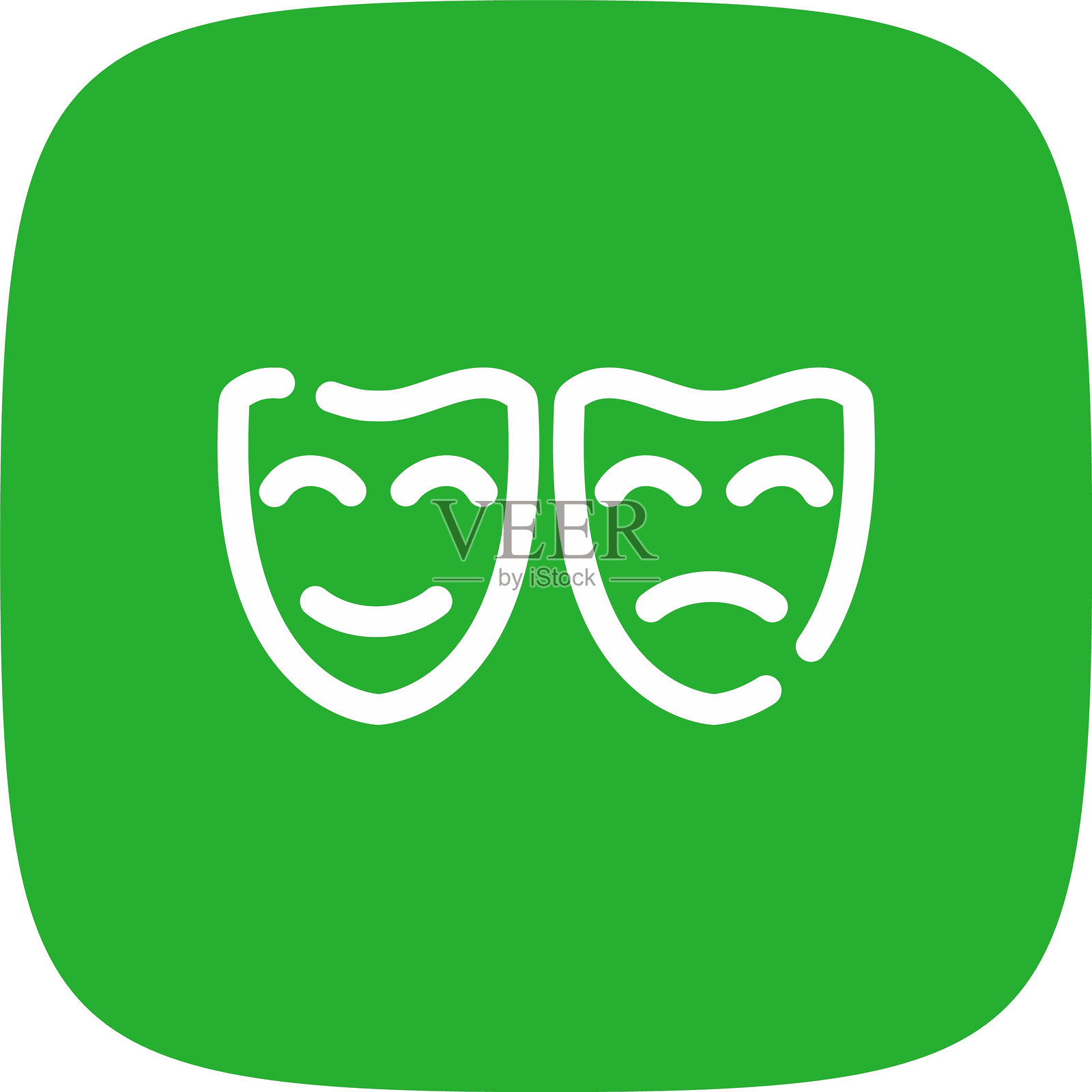 戏剧面具图标插画图片素材