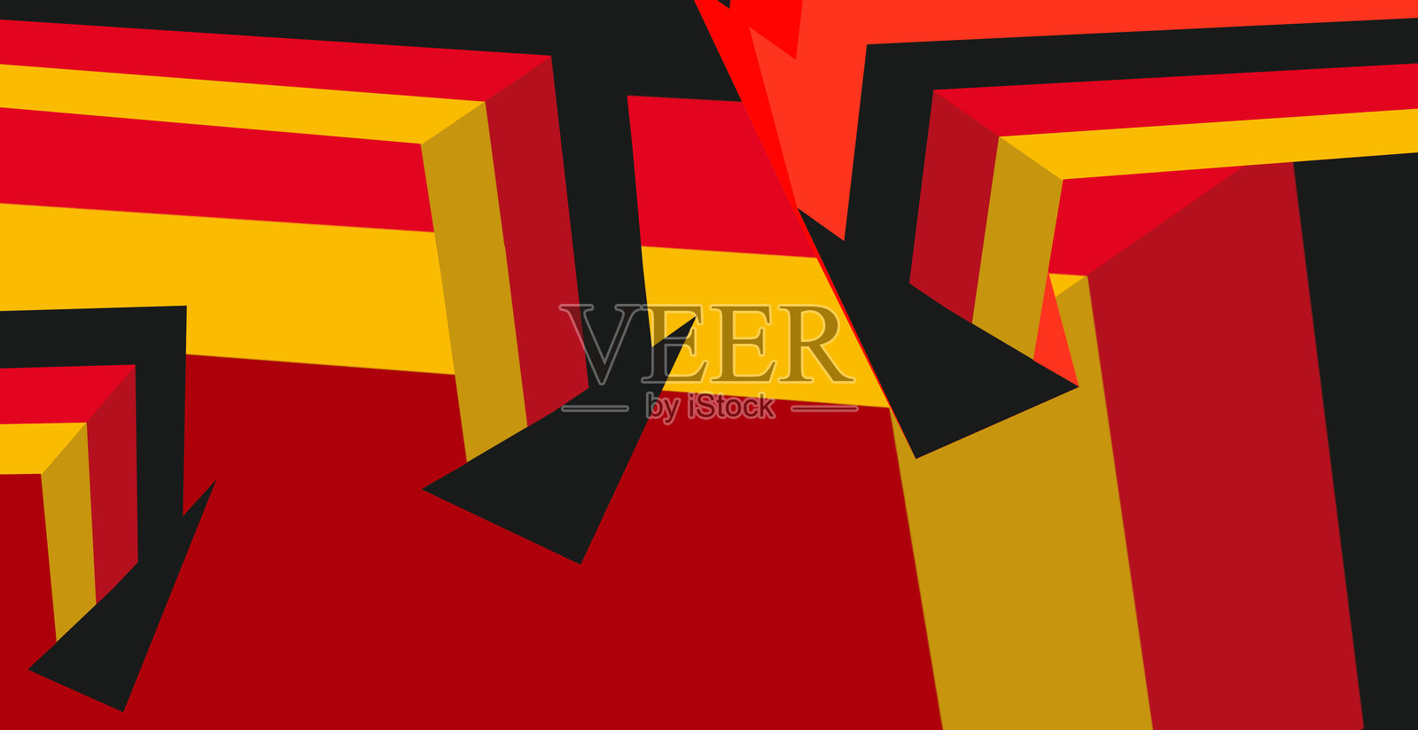 德国危机，向下的箭头作为警告插画图片素材