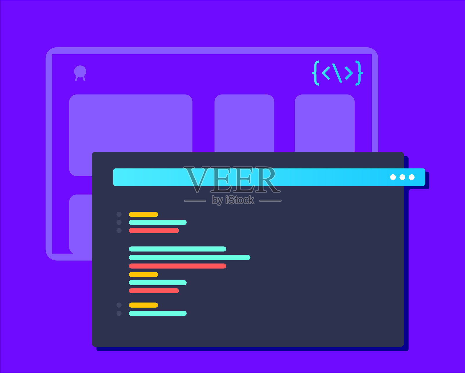 编程代码应用窗口插画图片素材