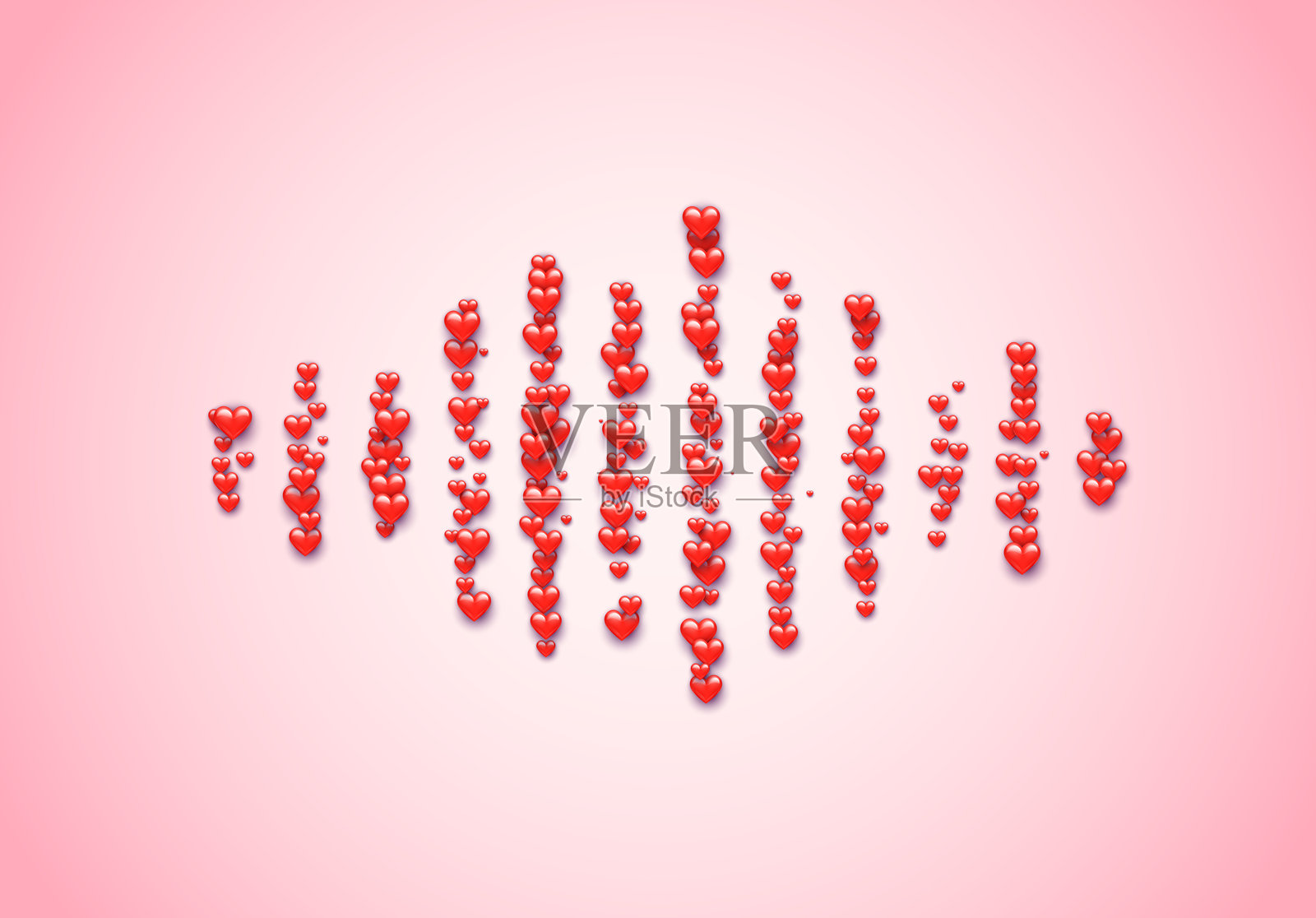 充满爱心的声波情人节爱情混音带封面插画图片素材