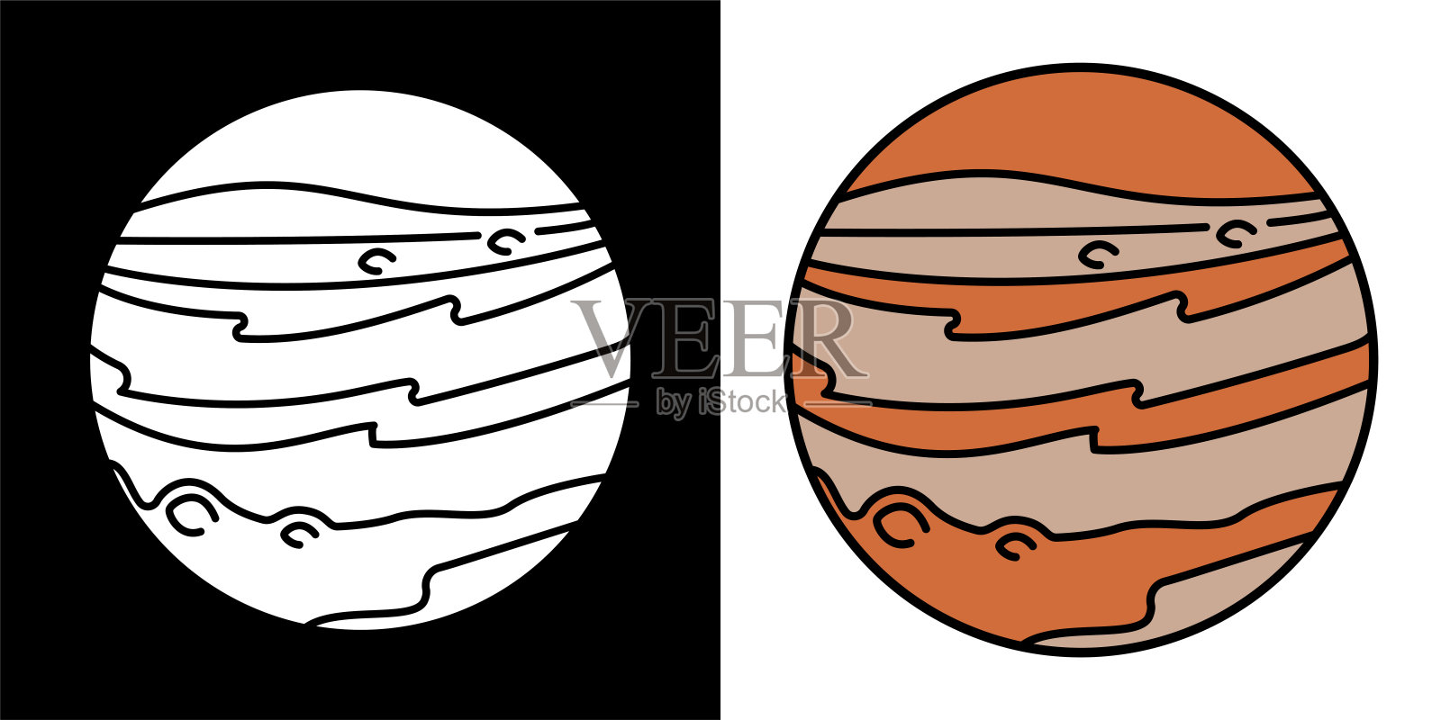 火星行星图标。插画图片素材