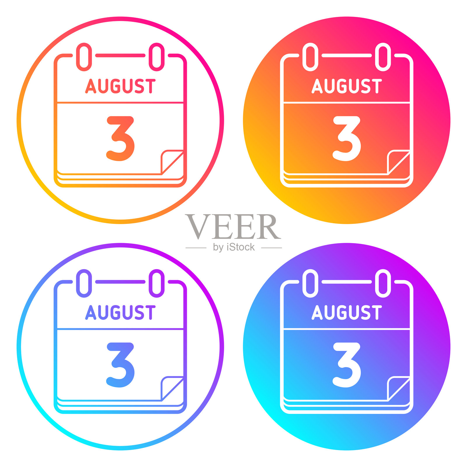 圆形渐变色图标插画图片素材