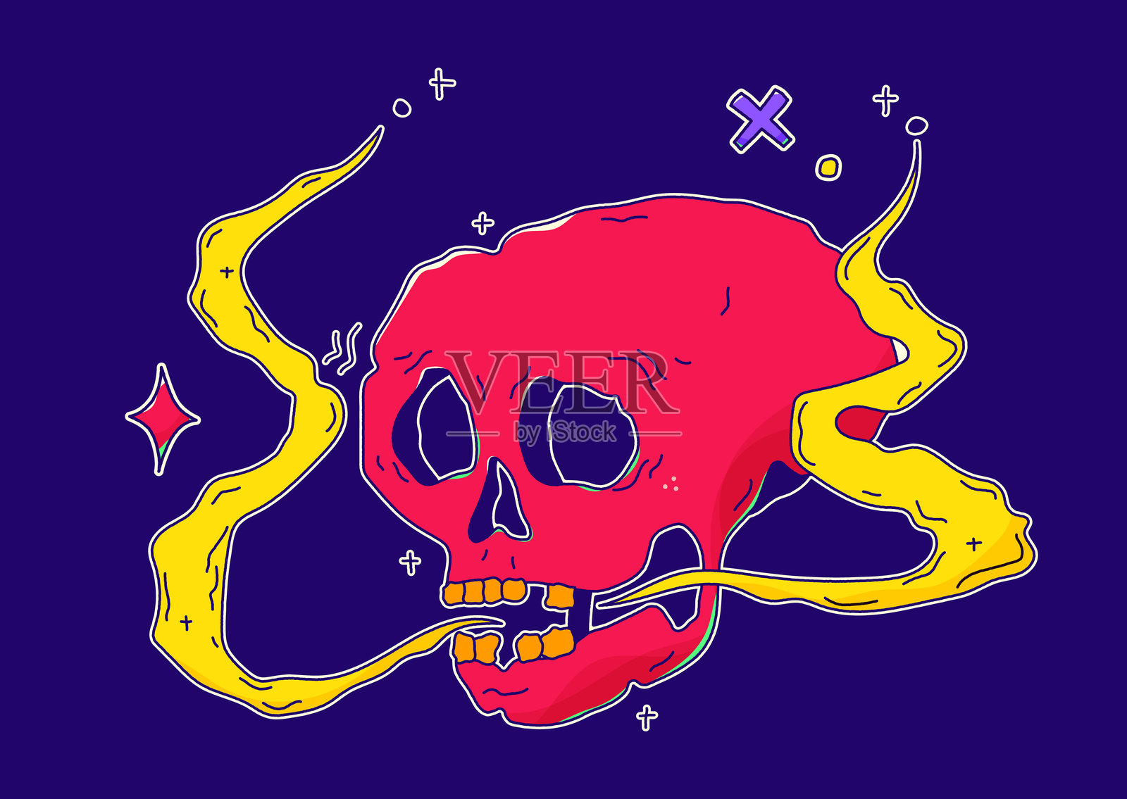 可爱的骷髅图片。插画图片素材