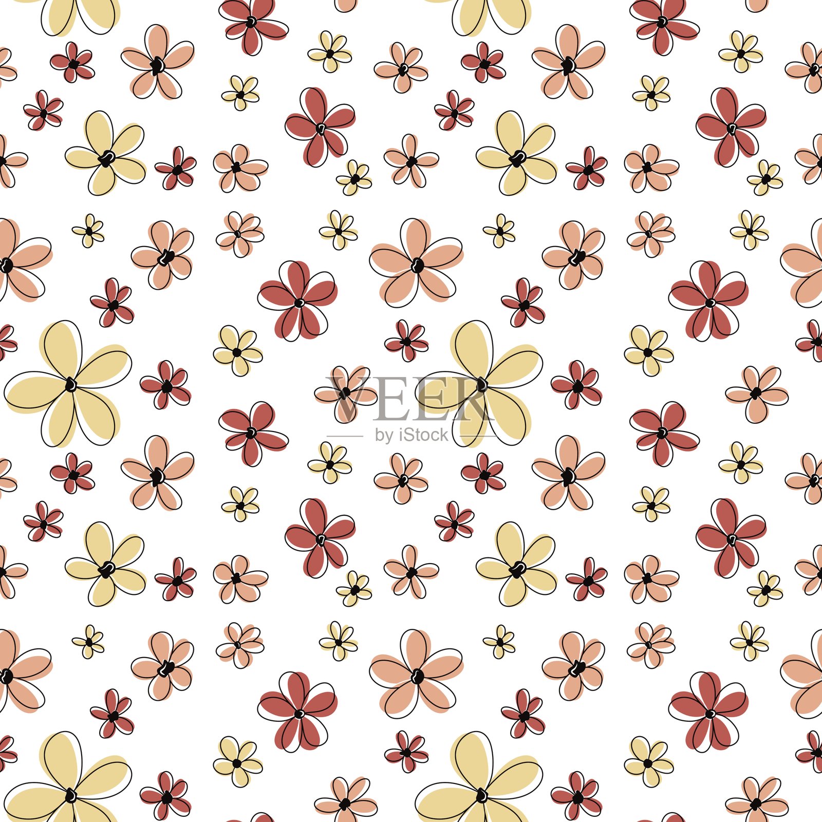 可爱的小黄花图案插画图片素材