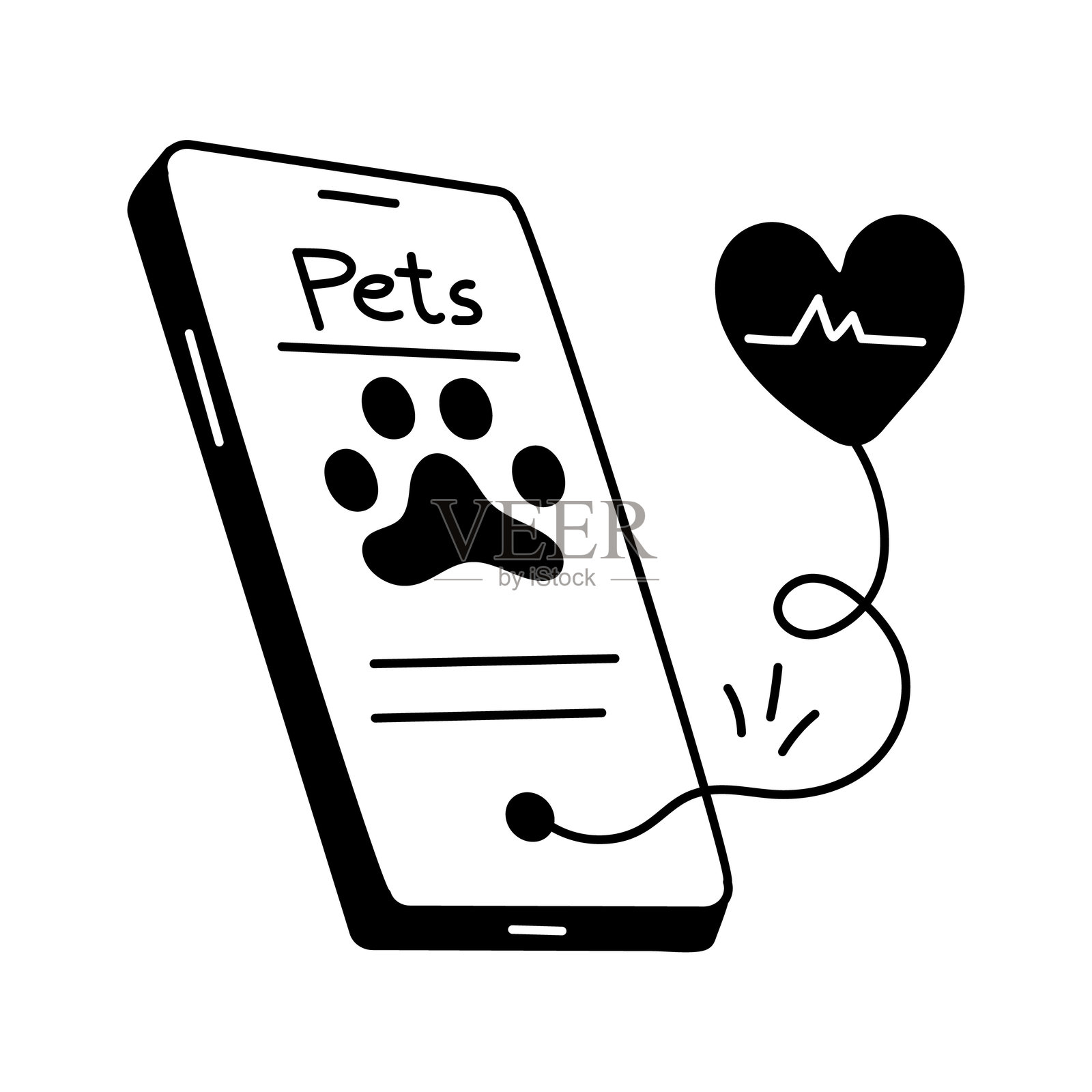 宠物护理应用程序插画图片素材