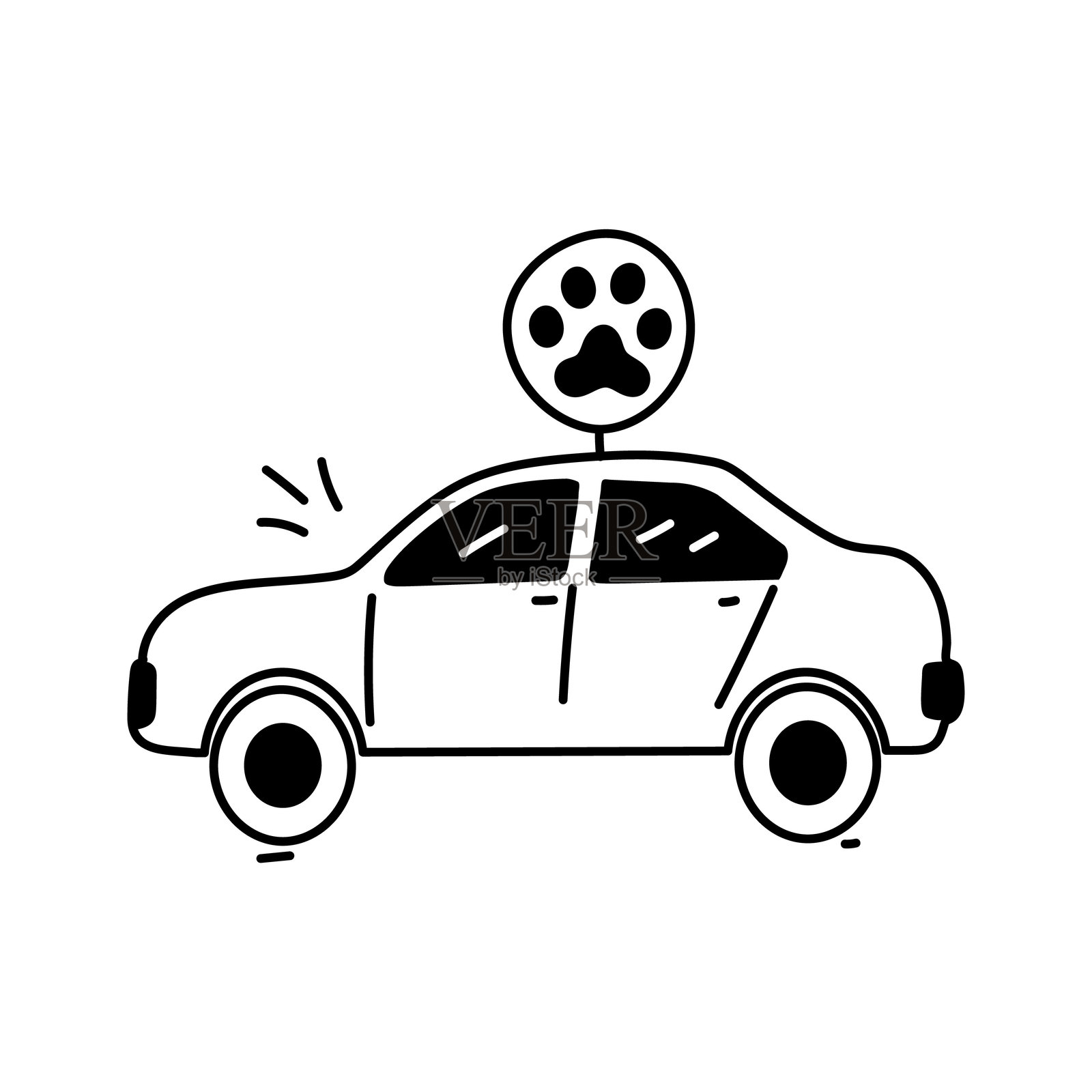 宠物出租车插画图片素材