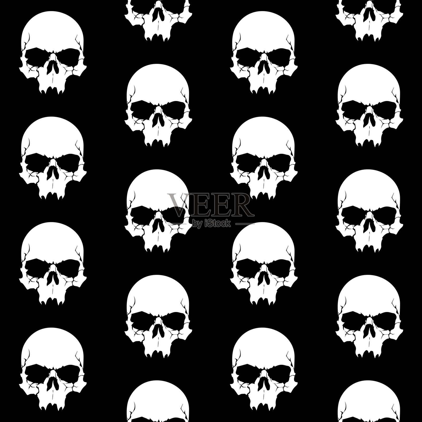 骷髅无缝图案插画图片素材