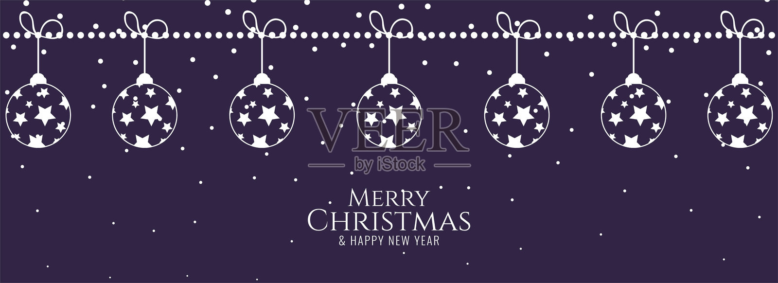 圣诞快乐优雅的节日横幅设计插画图片素材