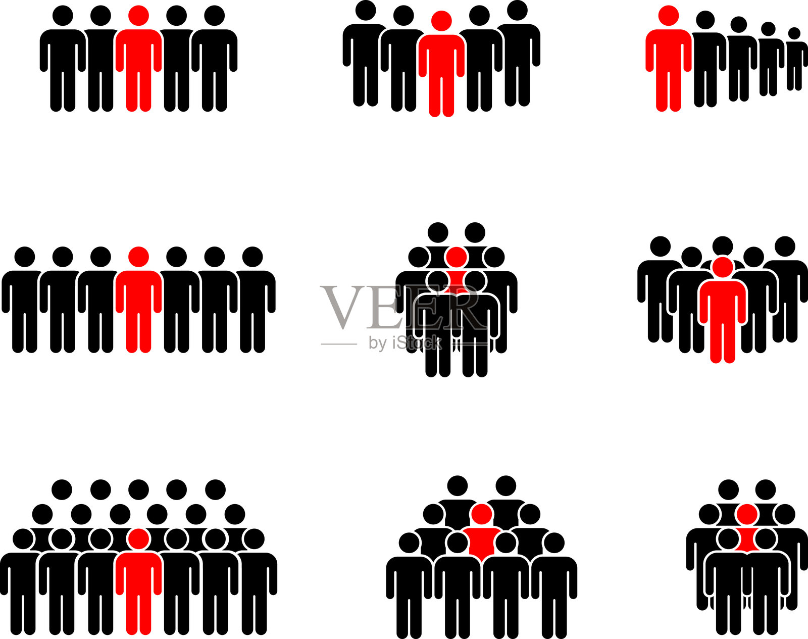 团队工作者用户图标集。人口。人口统计。员工团队图标。用户个人资料符号。人群或用户组。人符号。矢量。插画图片素材