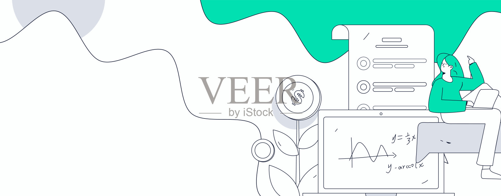 教育与学习的人物扁平矢量概念手绘插图插画图片素材