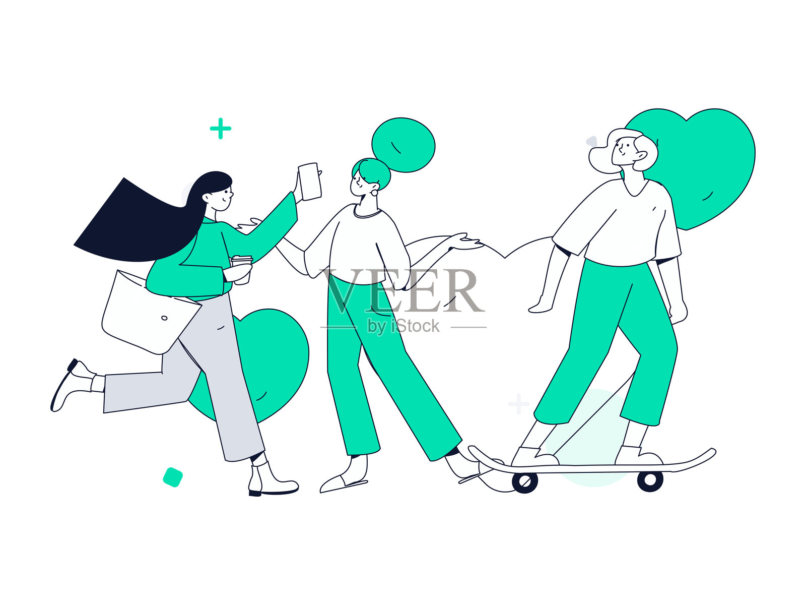 国际妇女节专业女性扁平角色矢量概念操作手绘插图插画图片素材