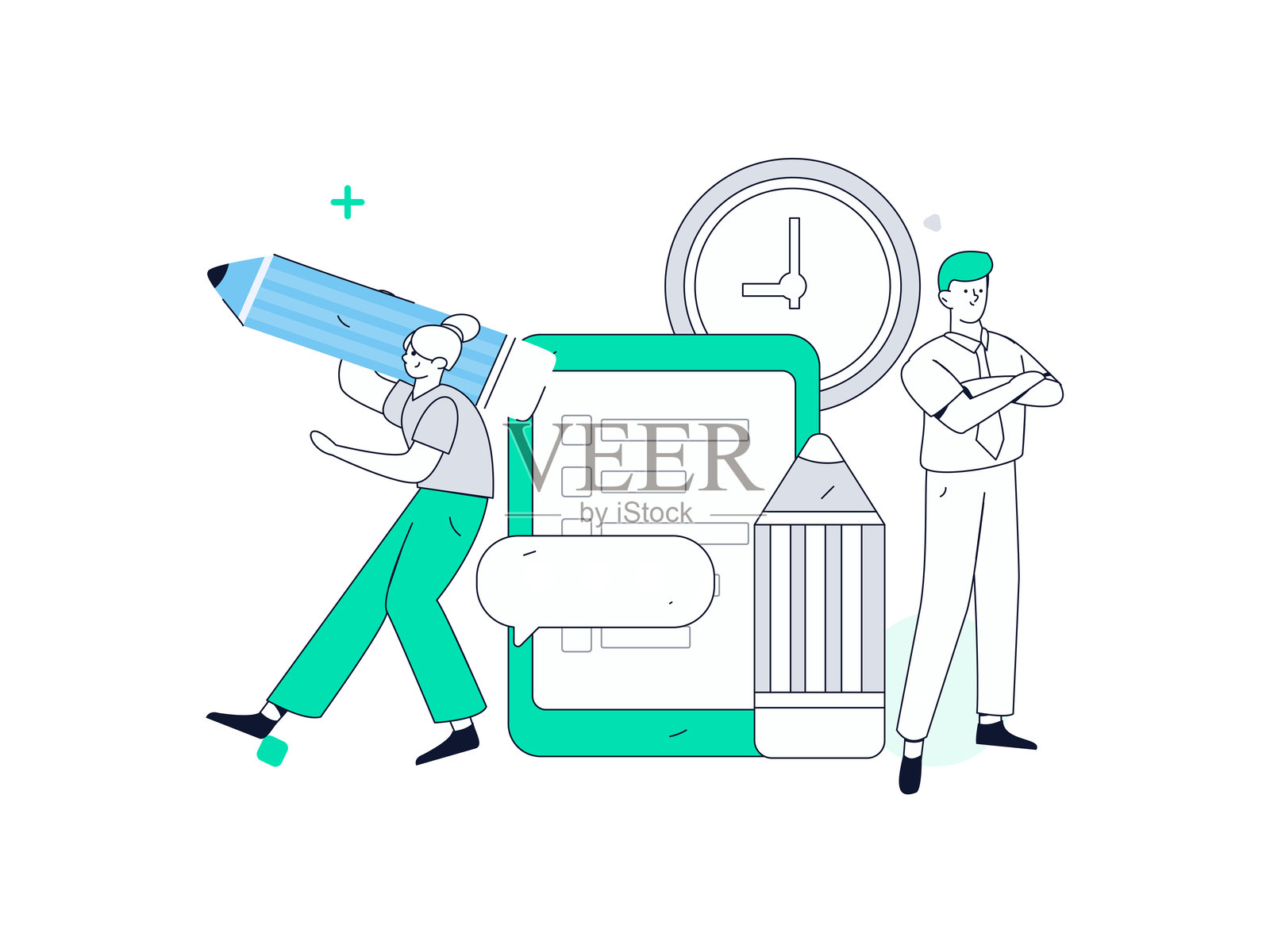 教育与学习的人物扁平矢量概念手绘插图插画图片素材