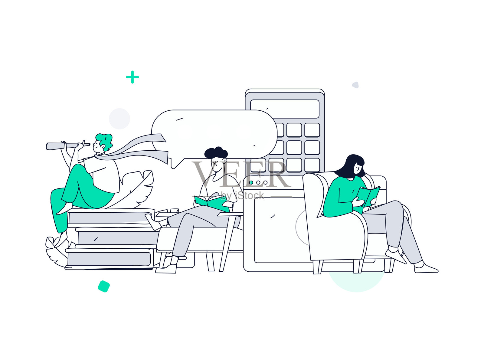 教育与学习的人物扁平矢量概念手绘插图插画图片素材