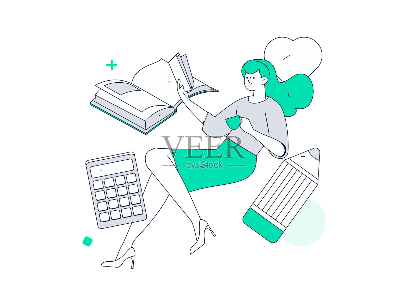 教育与学习的人物扁平矢量概念手绘插图插画图片素材