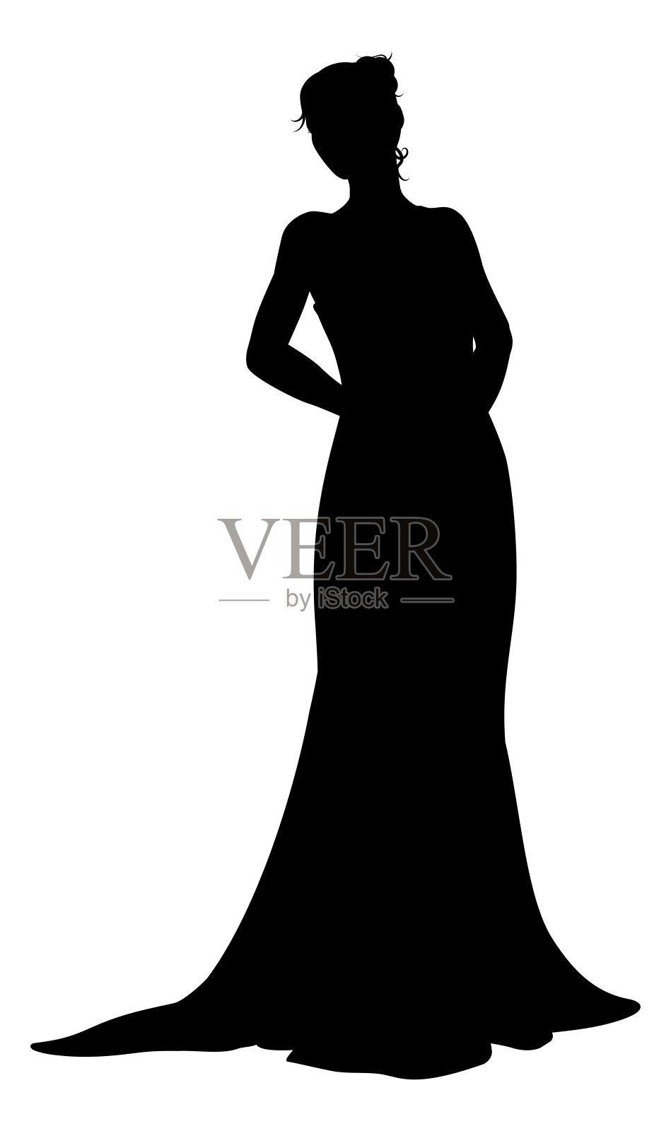 新娘婚纱剪影女性设计插画图片素材