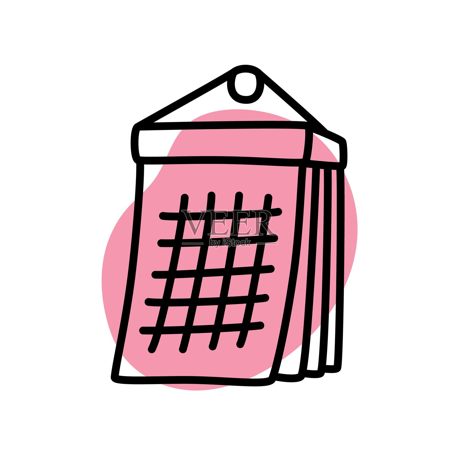 涂鸦风格的日历日程图标或标志，手绘细线。插画图片素材