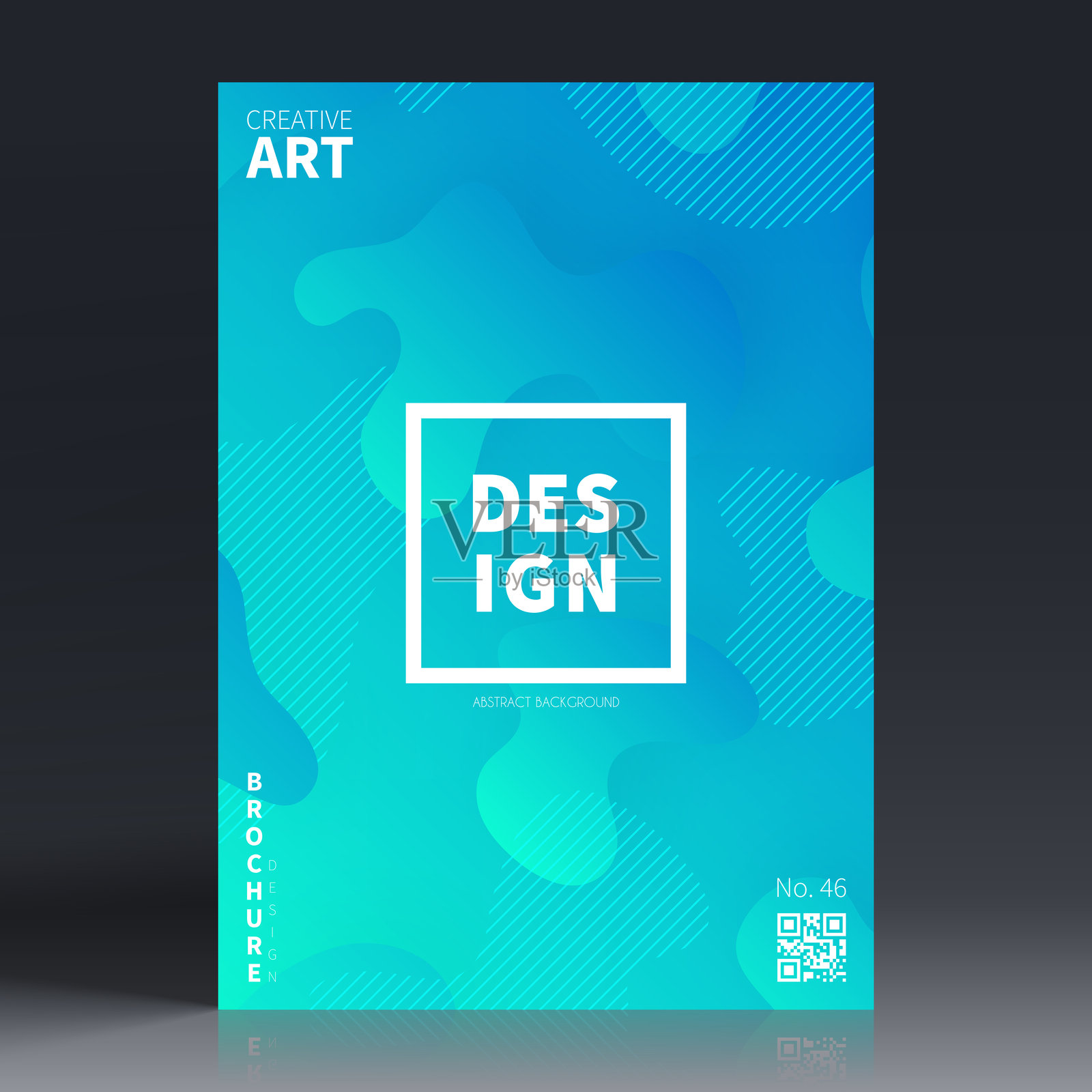 宣传册模板布局，蓝色封面设计，商业年度报告，传单，杂志插画图片素材