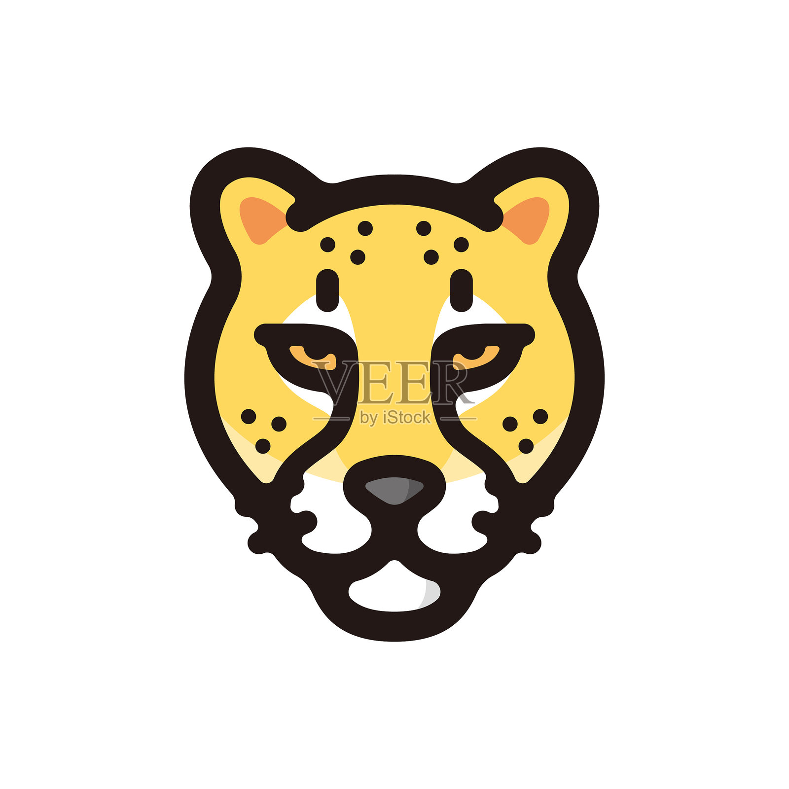 猎豹轮廓图标，适用于图形设计、应用程序和网站插画图片素材