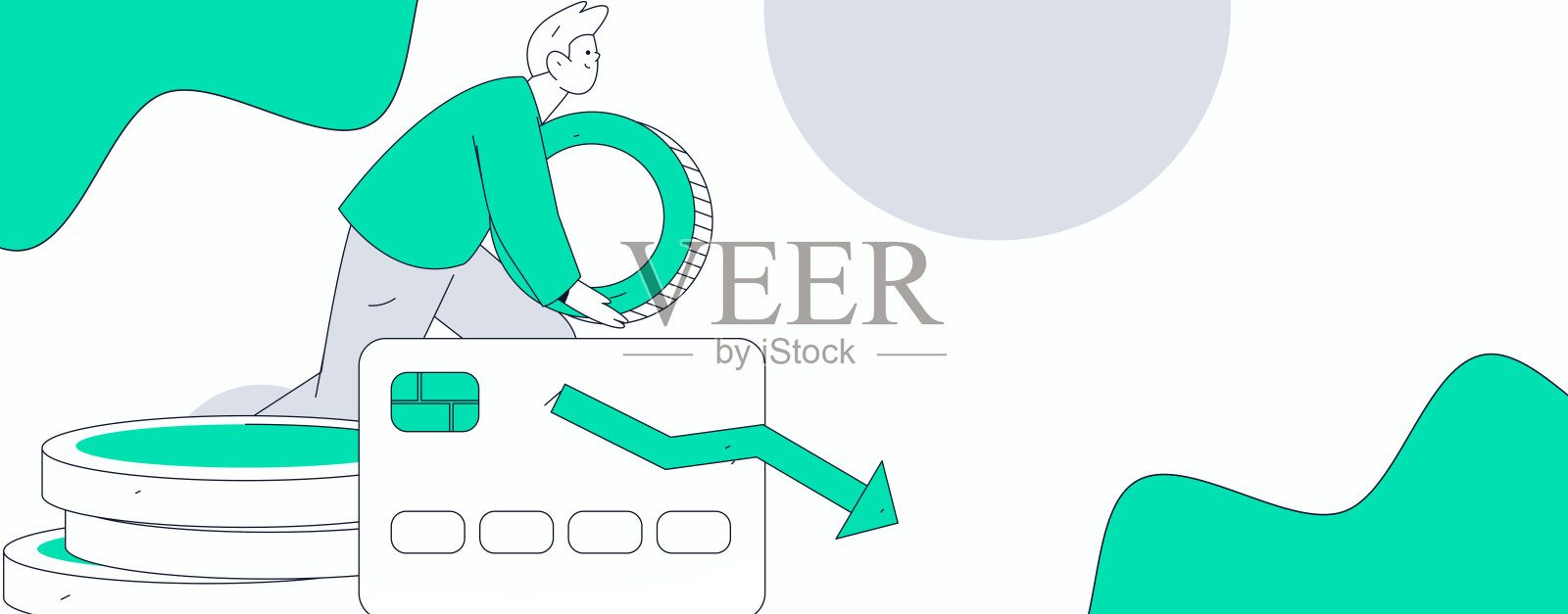 互联网金融管理投资扁平化矢量概念操作手绘插图插画图片素材