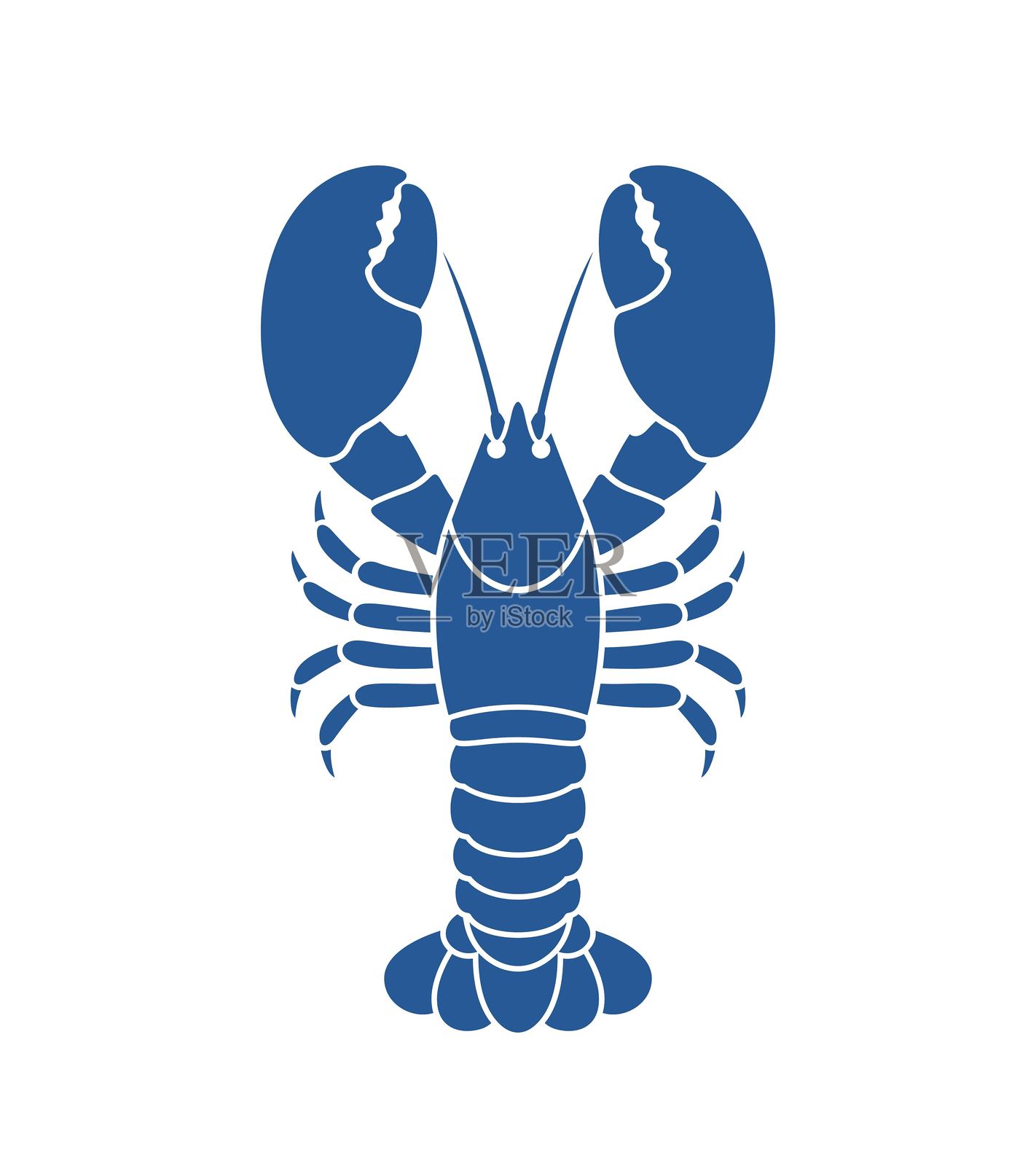 龙虾标志。白色背景上的孤立龙虾插画图片素材