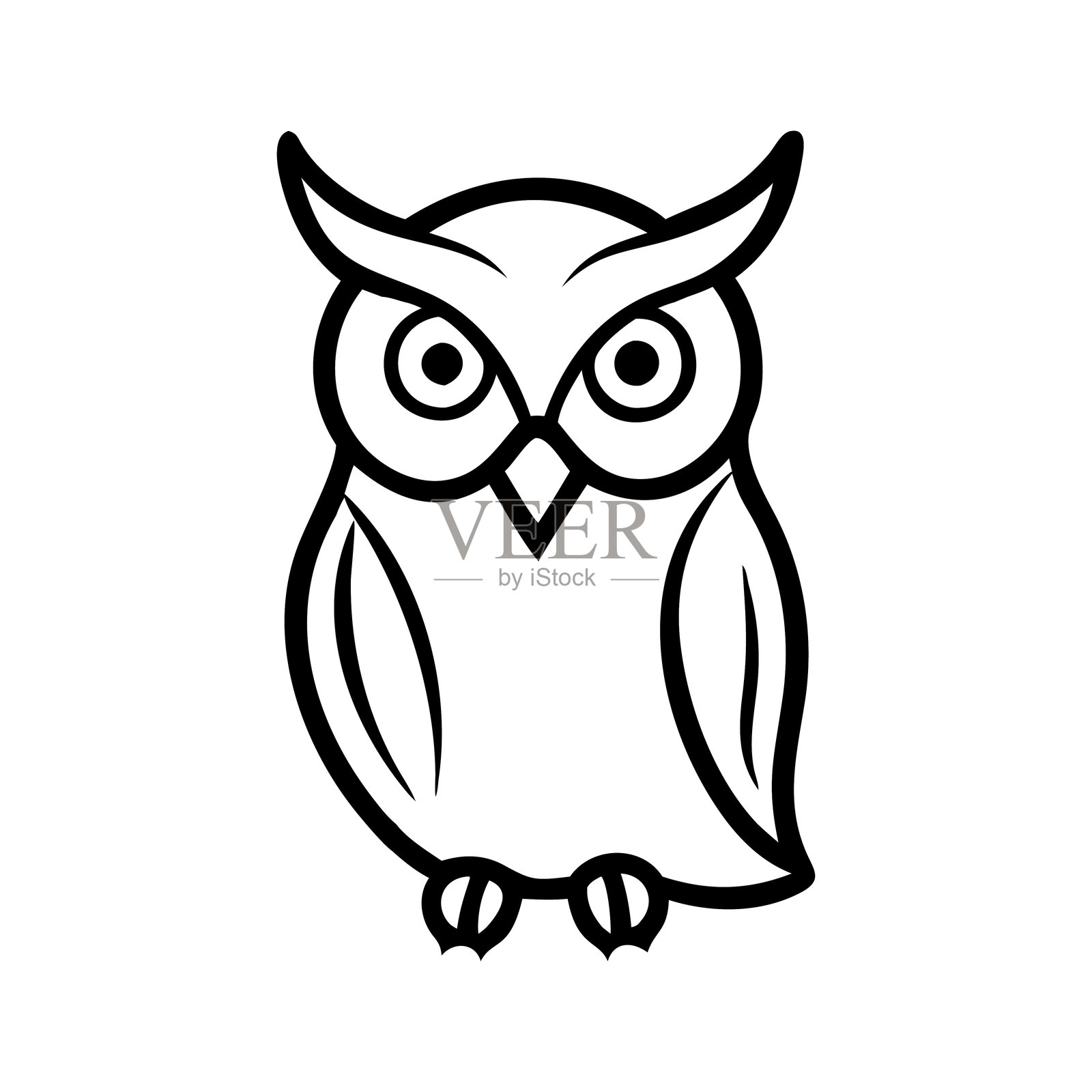 手绘猫头鹰涂鸦图标插画图片素材