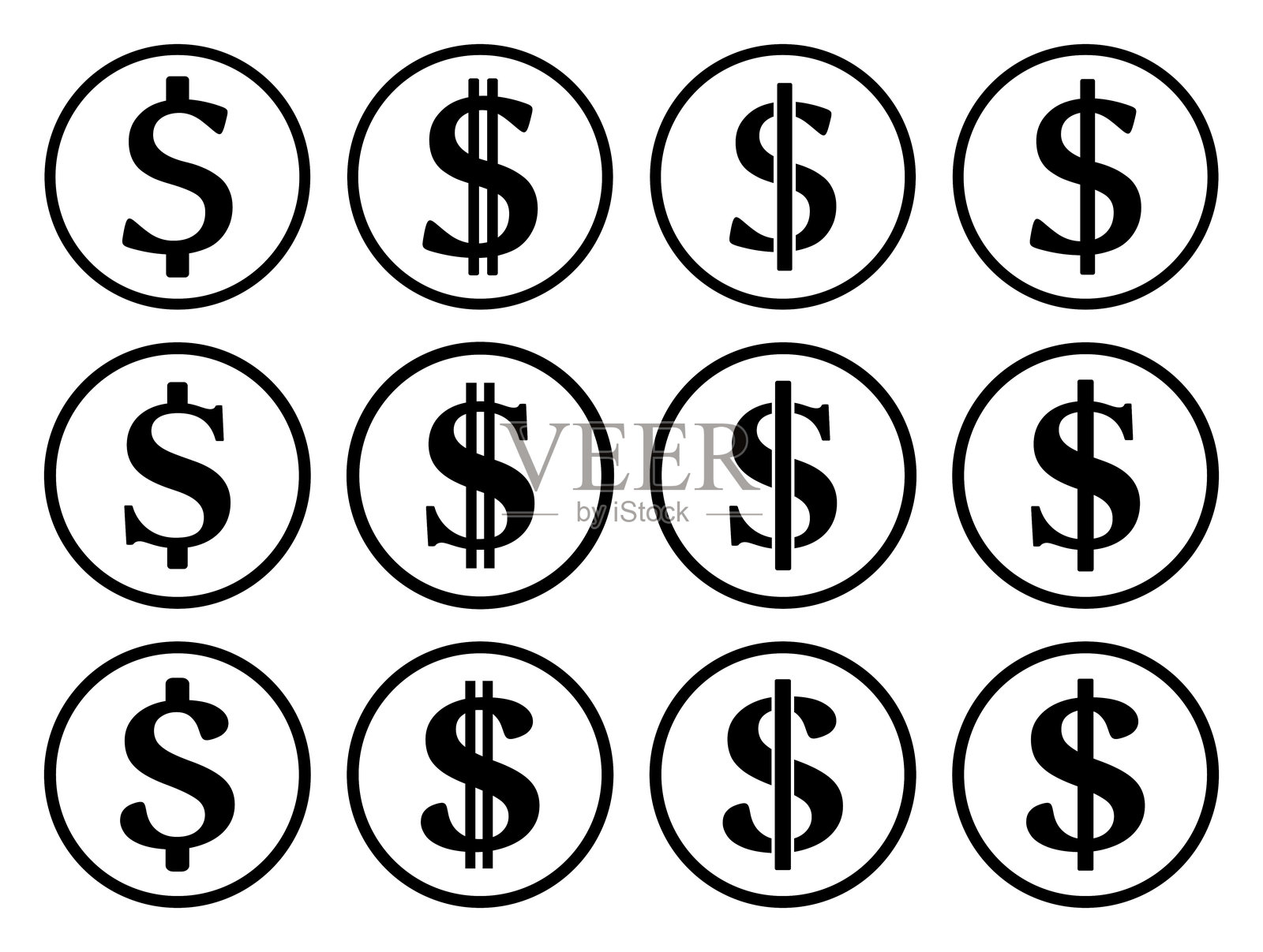 美元符号插画图片素材