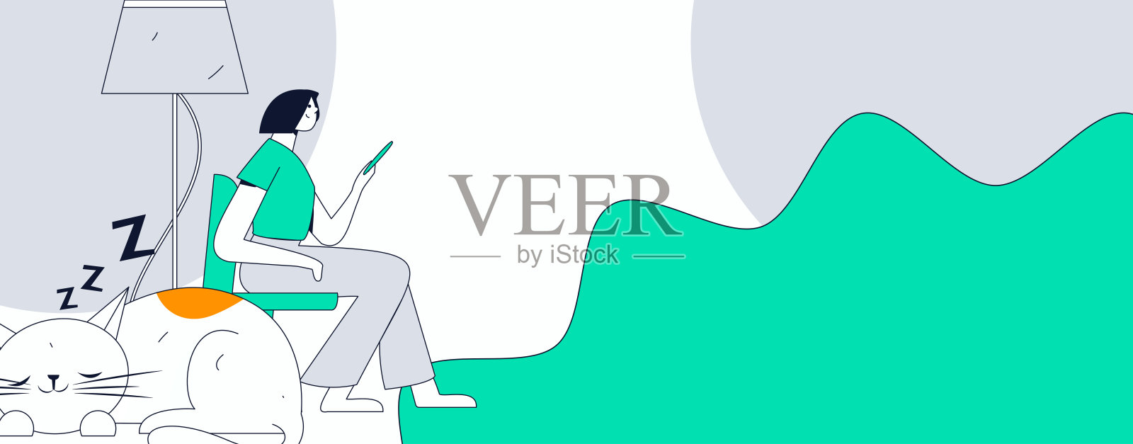 室内角色场景扁平矢量概念操作手绘插图插画图片素材