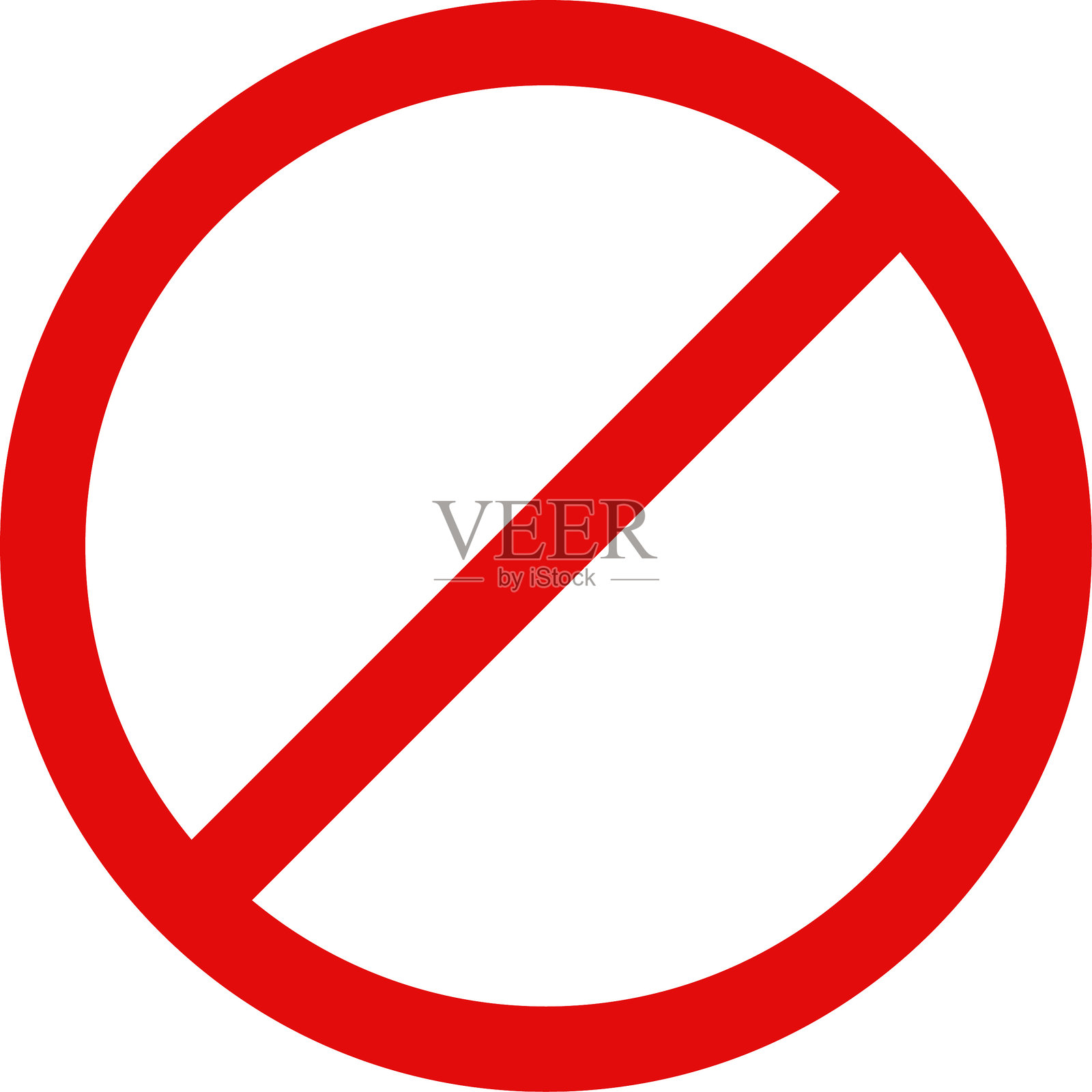 禁止标志。图标符号禁令。红色圆圈标志停止进入，带斜线，透明背景上孤立。标记禁止。插画图片素材