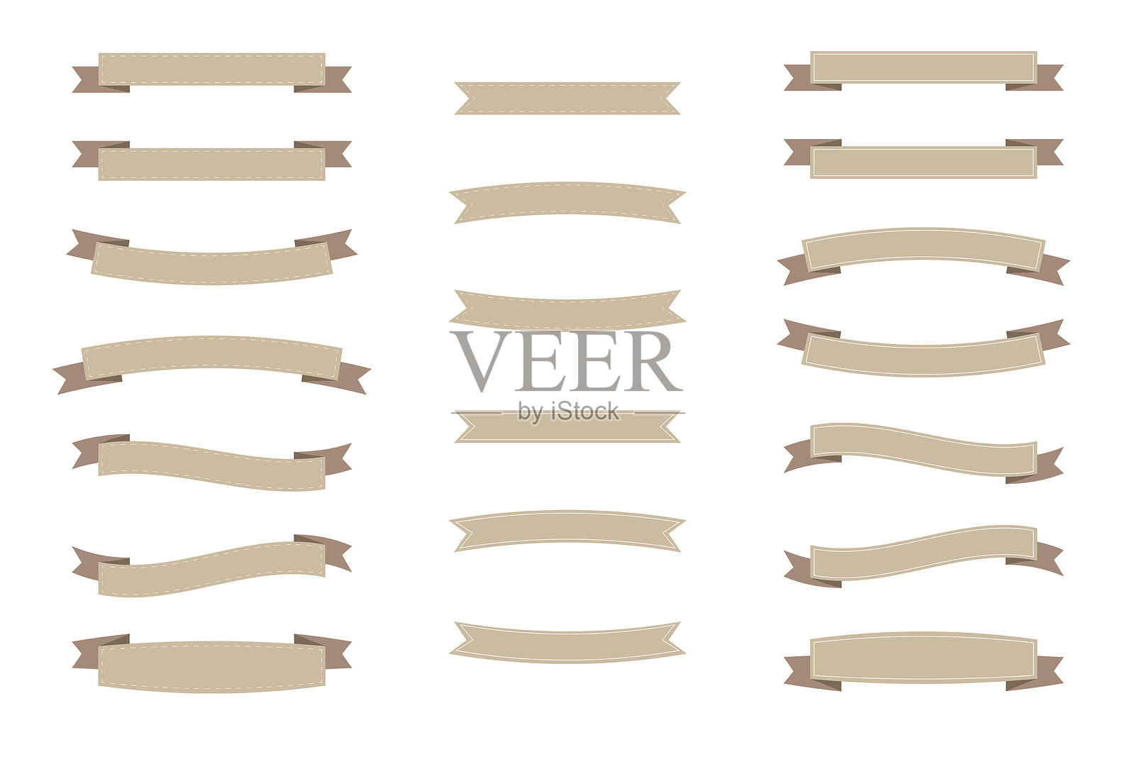 一组丝带插画图片素材