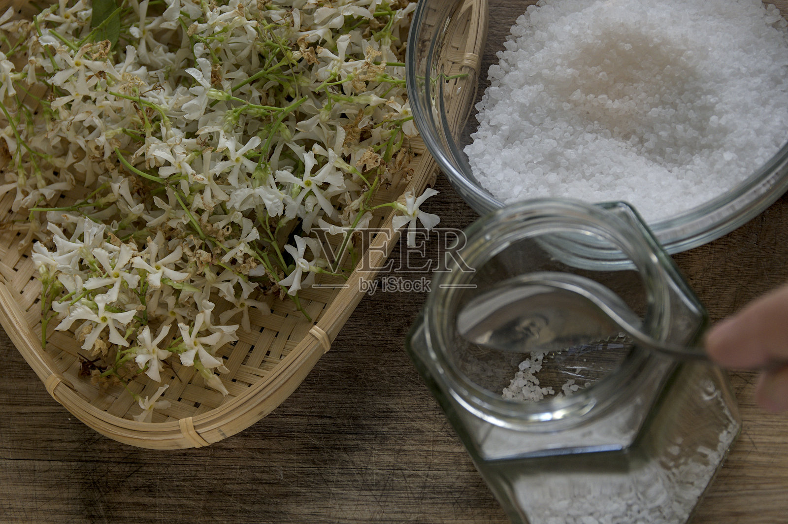 茉莉花香料盐照片摄影图片