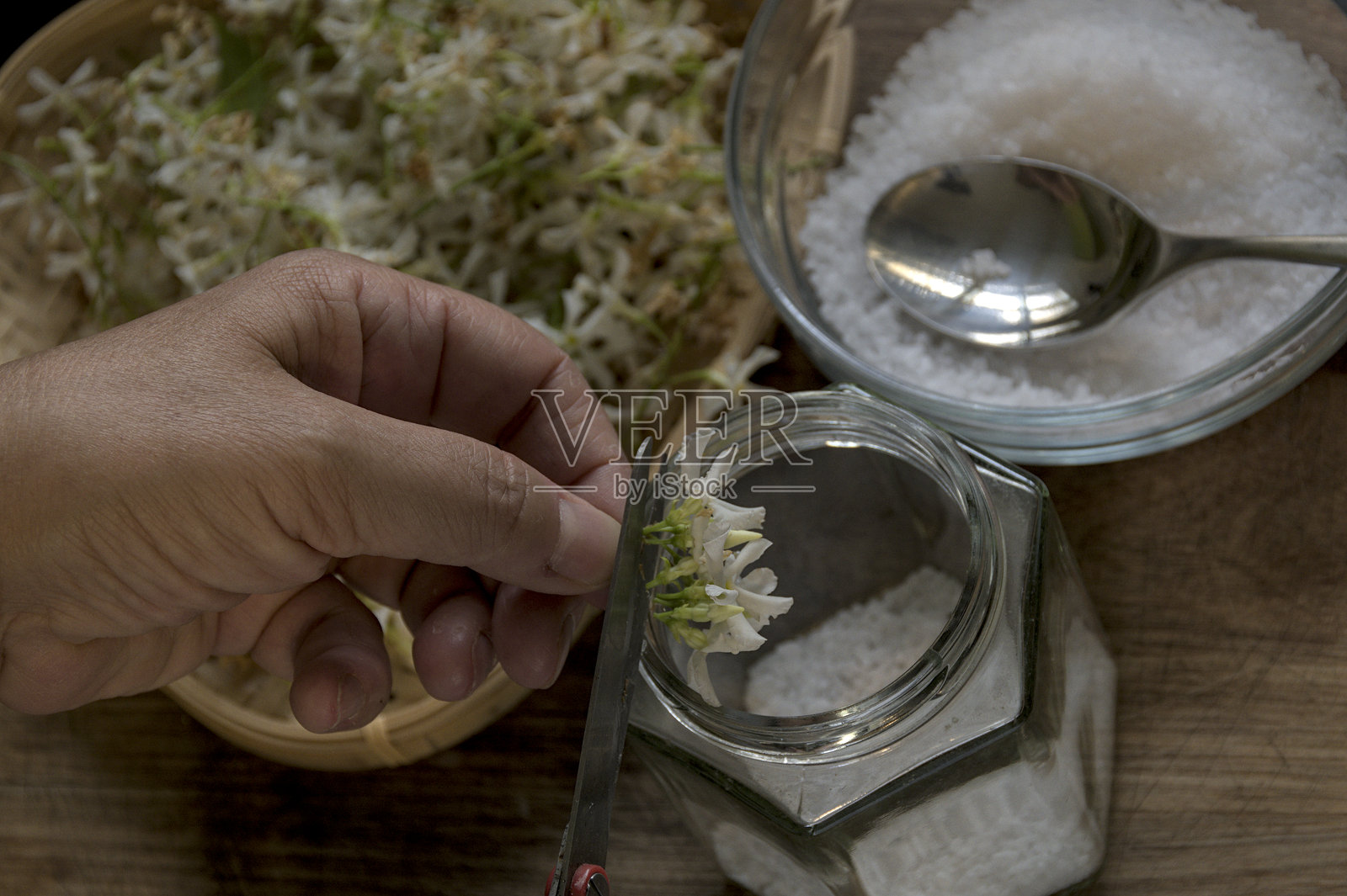 茉莉花香料盐照片摄影图片