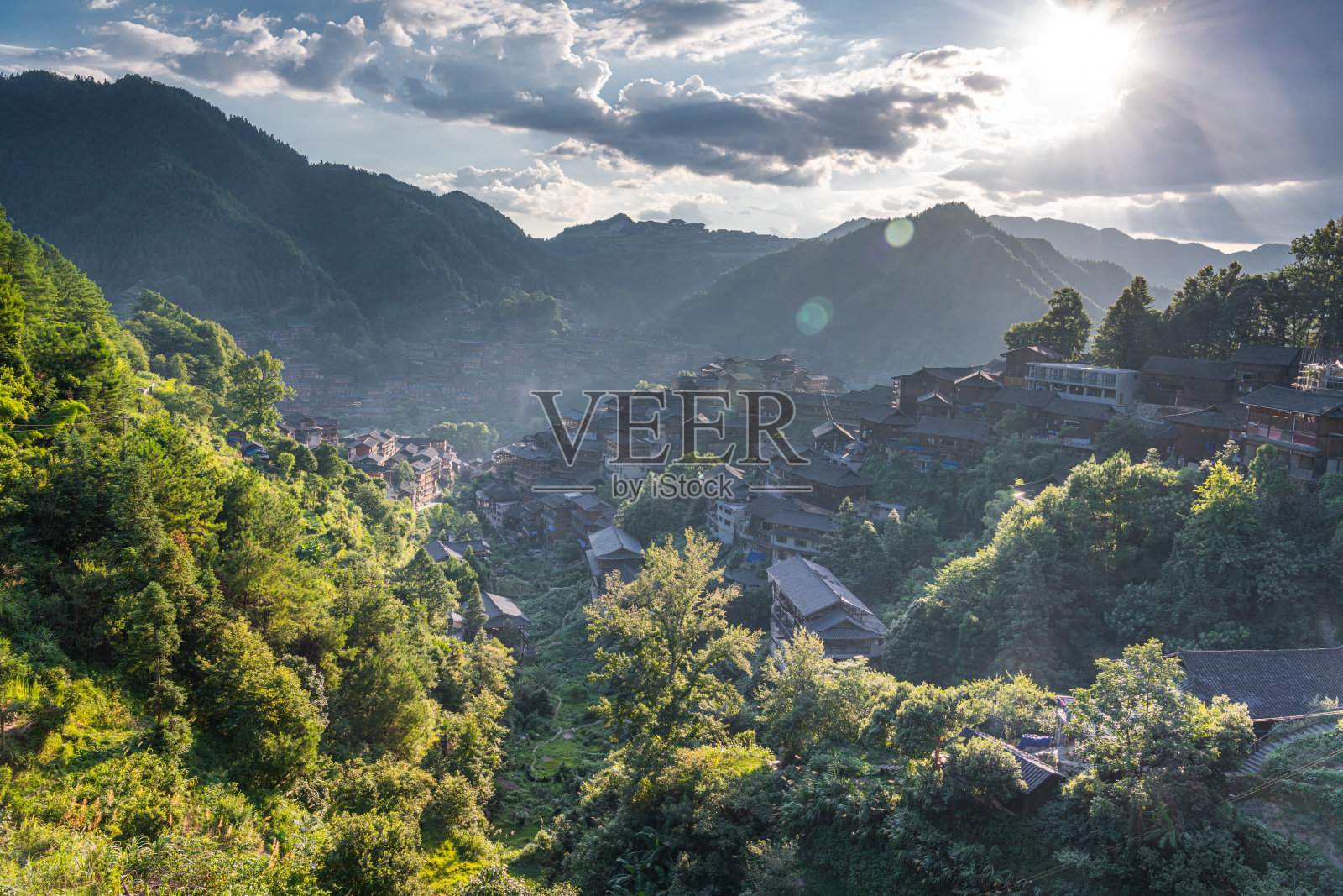 中国贵州省西江苗族传统村落照片摄影图片