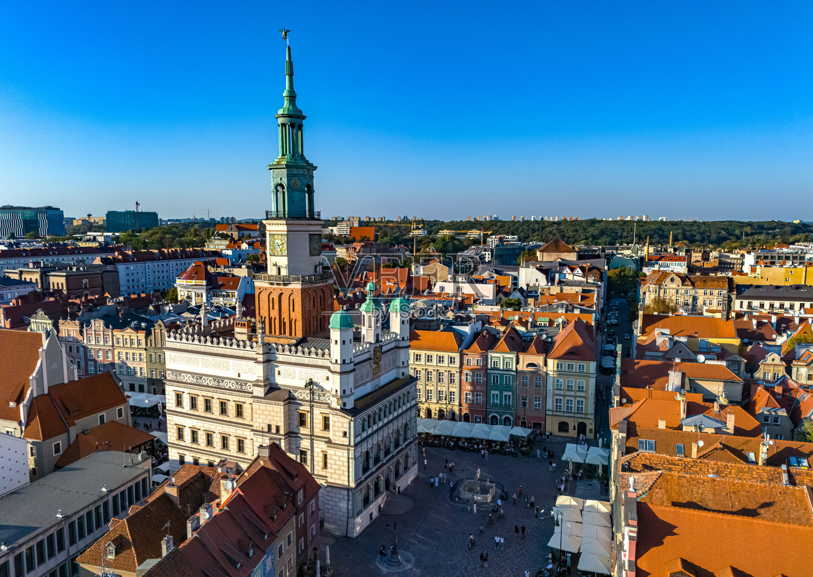 波兰波兹南老城的鸟瞰图照片摄影图片