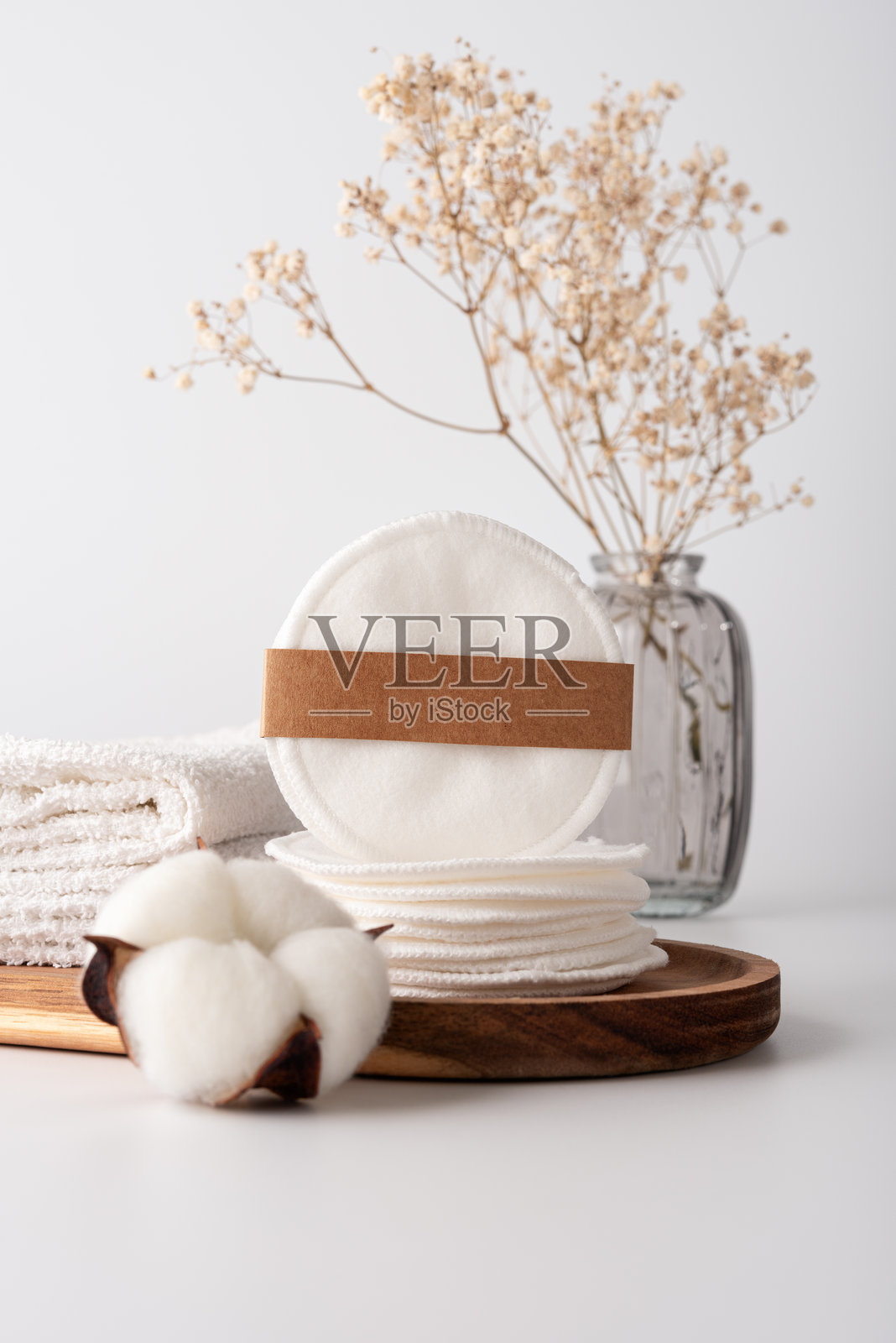 可重复使用的卸妆棉垫照片摄影图片