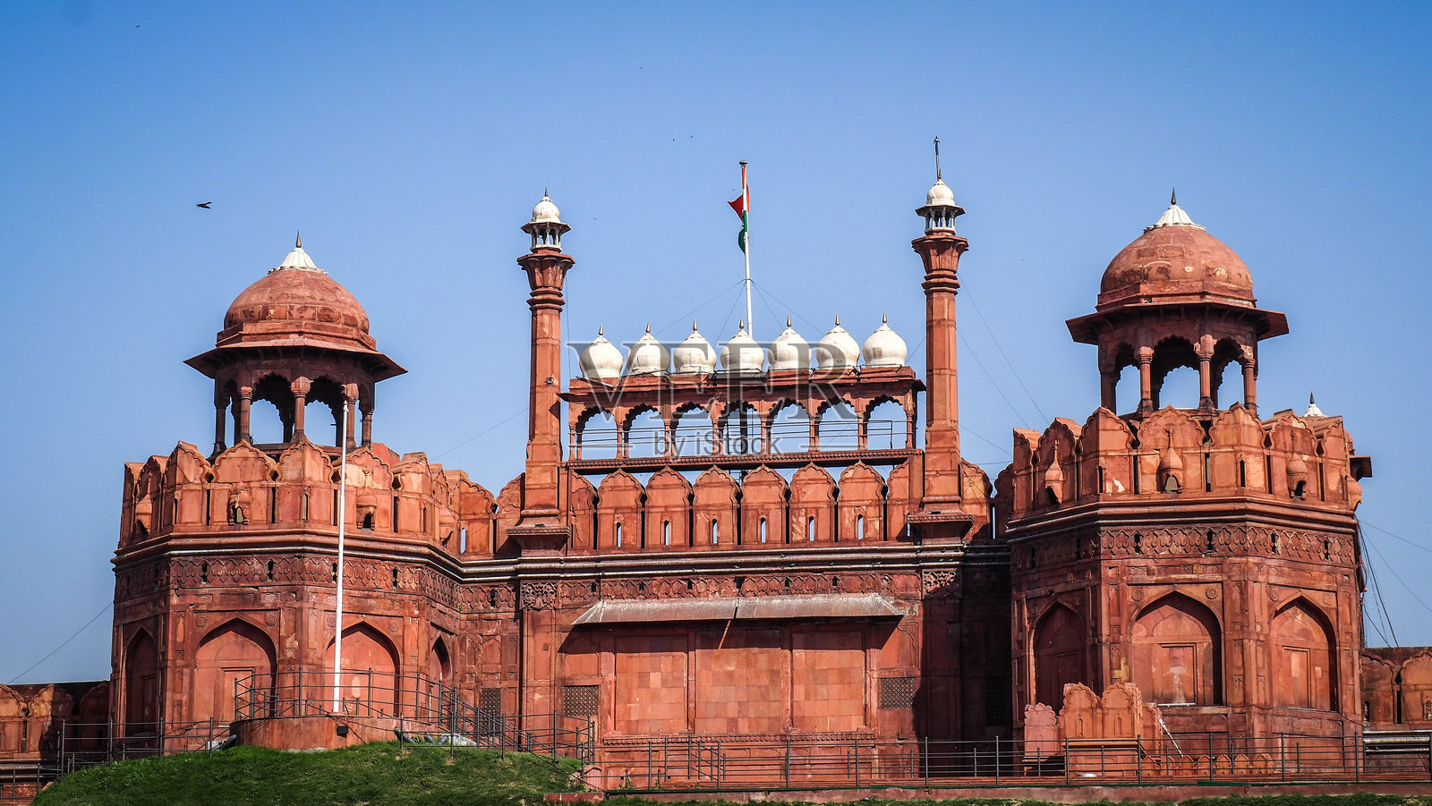 德里红堡的建筑风格照片摄影图片