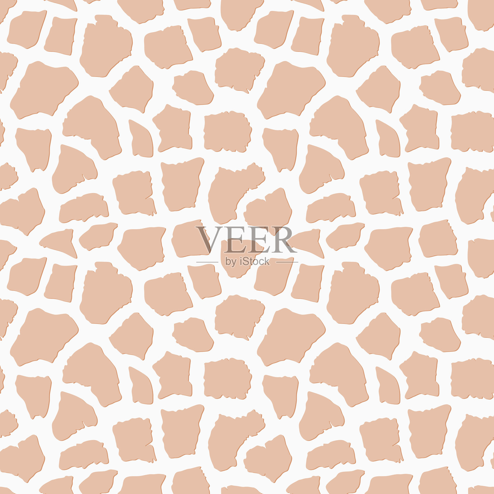 抽象现代长颈鹿无缝图案。动物潮流背景。米色装饰矢量股票插图印刷，卡片，明信片，织物，纺织品。现代装饰的风格化皮肤。插画图片素材