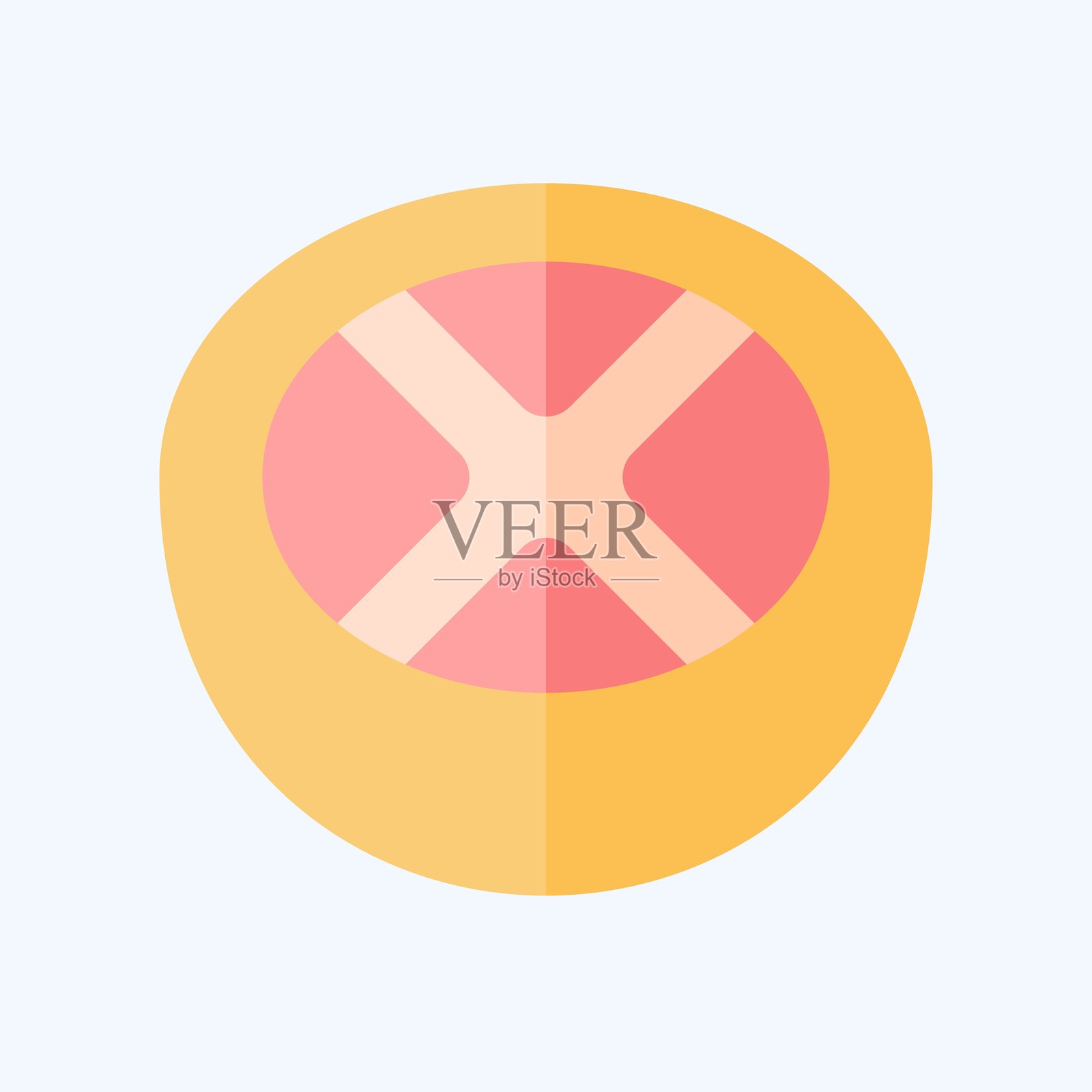 图标：葡萄柚。与水果和蔬菜符号相关。扁平风格。可编辑。插画图片素材