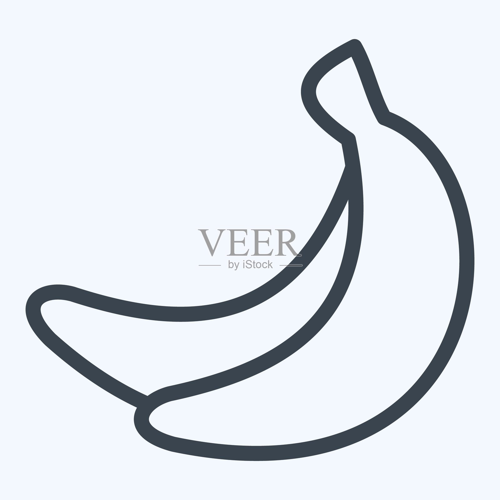 图标香蕉。与水果和蔬菜符号相关。线条风格。可编辑。插画图片素材