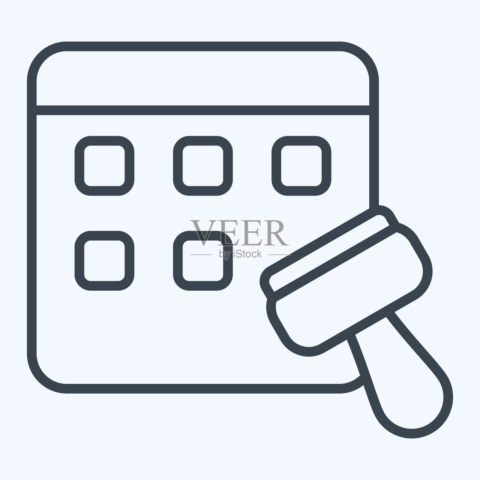 图标选举日期。与选举符号相关。线条风格。简单设计可编辑。插画图片素材