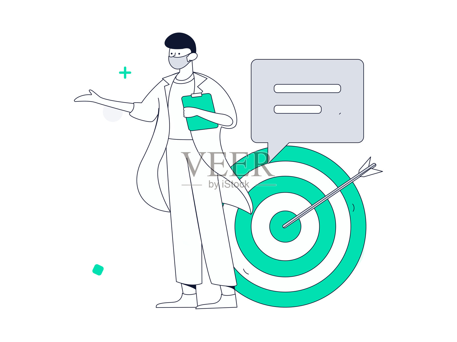 医生检查病人的扁平矢量概念手绘插图插画图片素材