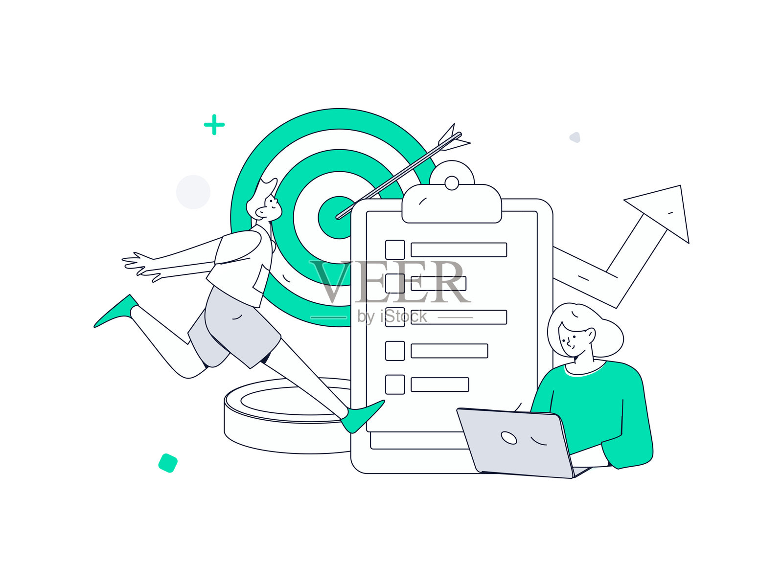 市场规划商业角色扁平矢量概念操作手绘插图插画图片素材