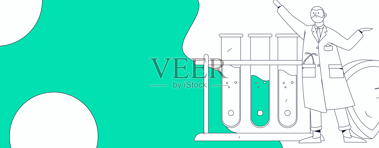 医生检查病人的扁平矢量概念手绘插图插画图片素材